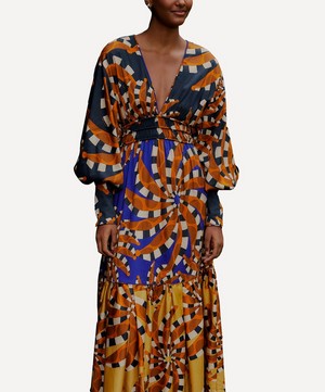 FARM Rio - Mixed Bandana Long-Sleeve Maxi-Dress image number 2