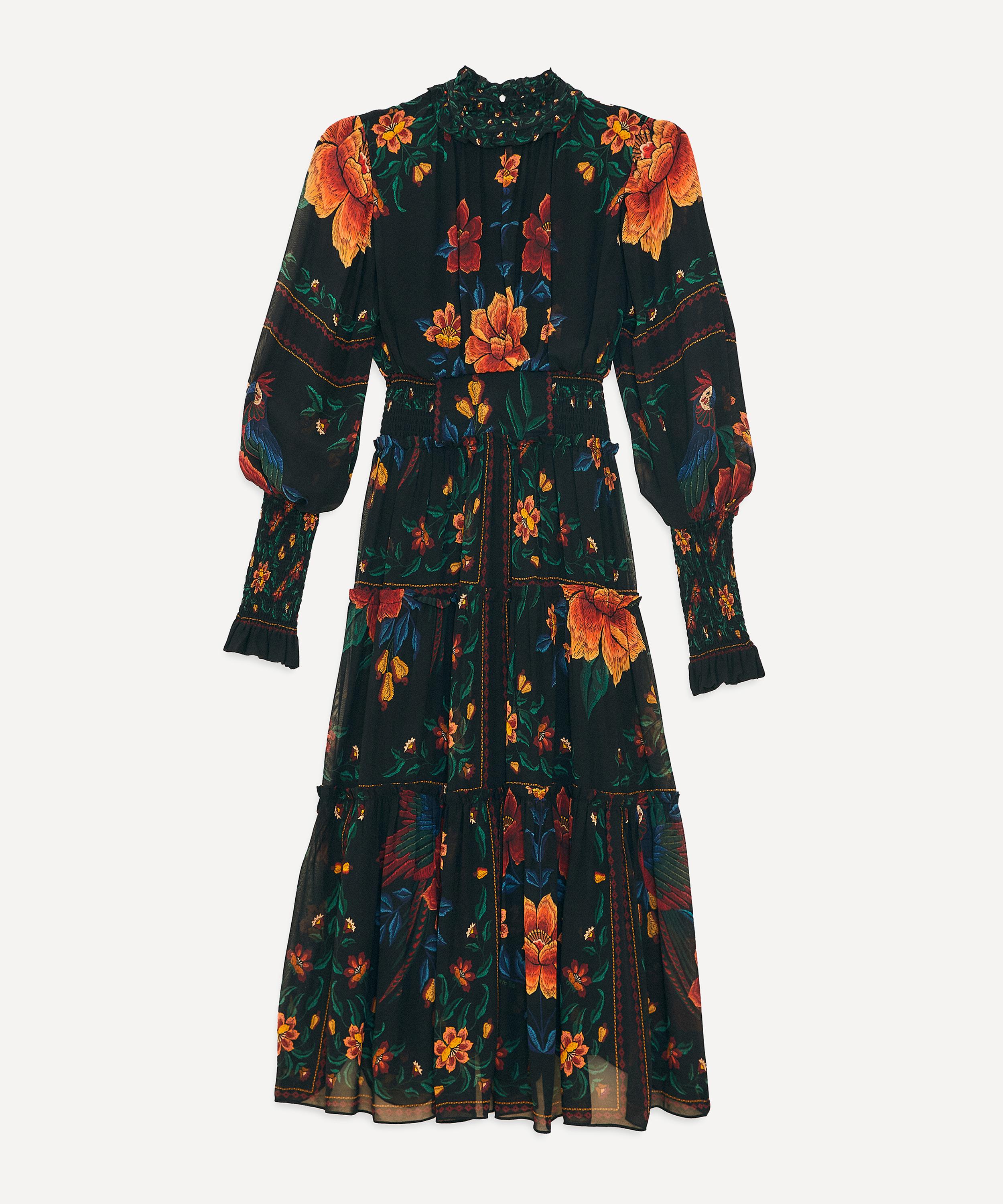 FARM Rio - Black Macaws Garden High-Neck Maxi-Dress image number 0