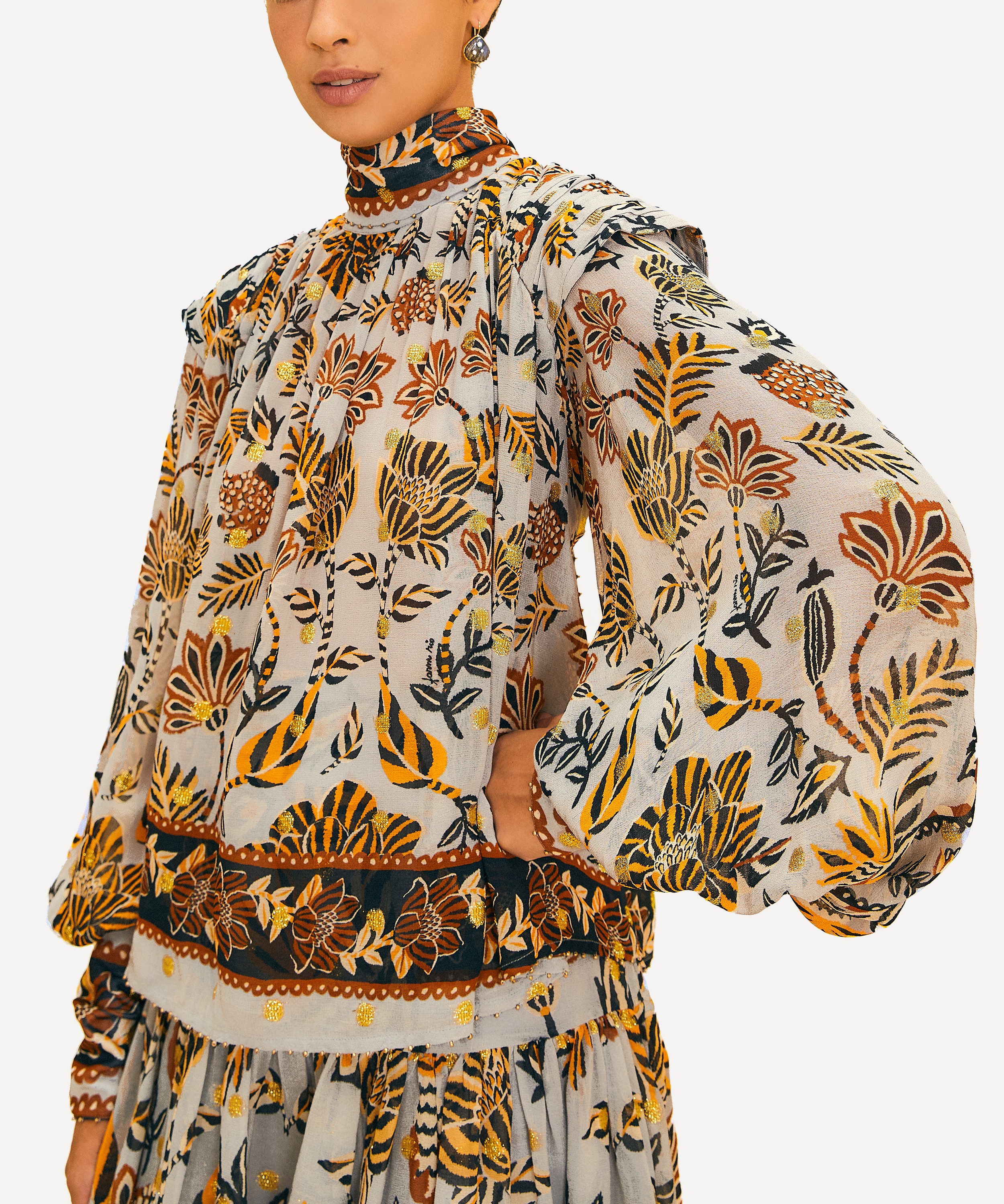Silver Floral Tapestry Mini Dress – FARM Rio