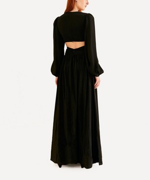 FARM Rio - Black Cut-Out Long-Sleeve Maxi-Dress image number 2