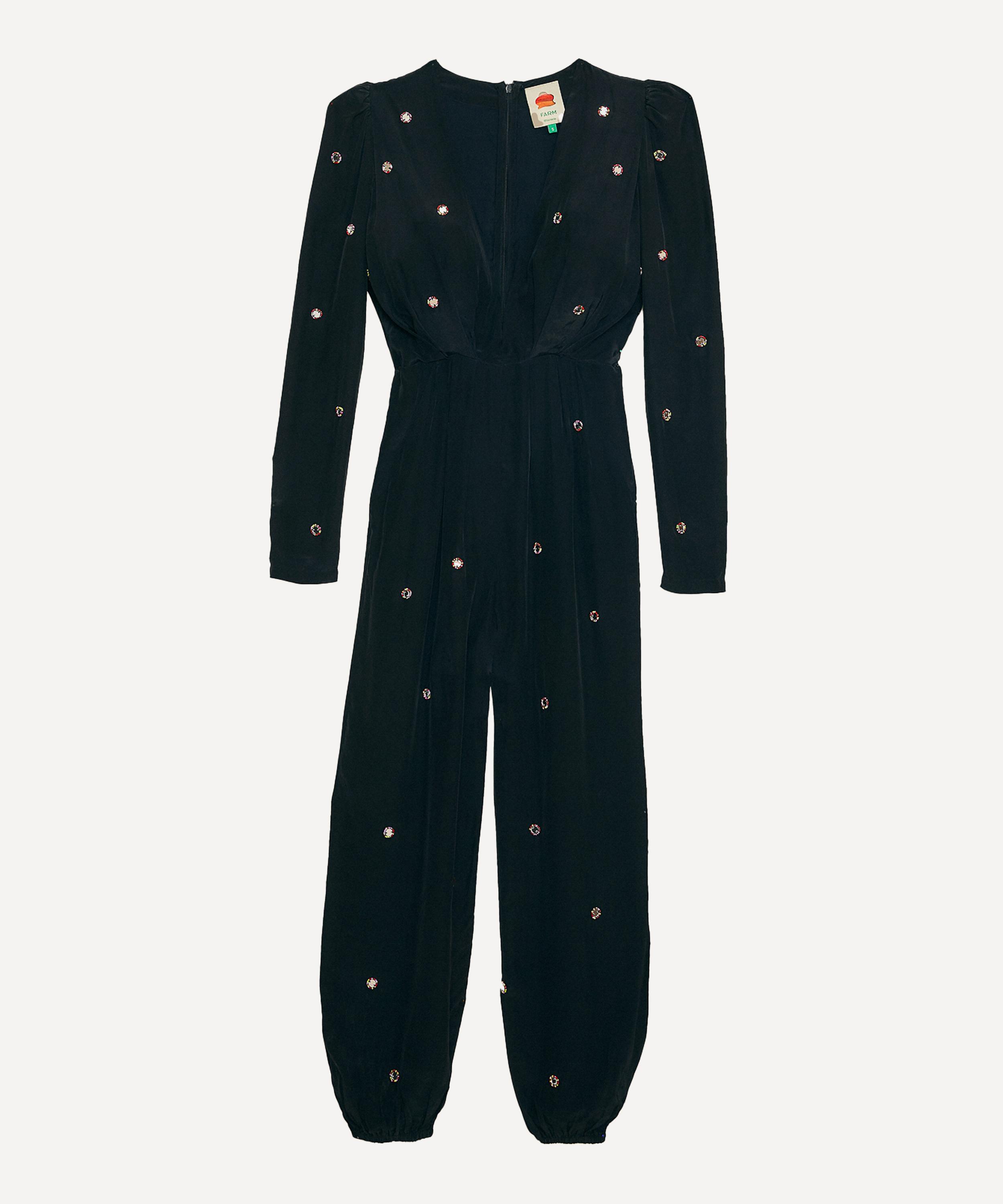 FARM Rio - Black Mirror Embroidered Jumpsuit image number 0