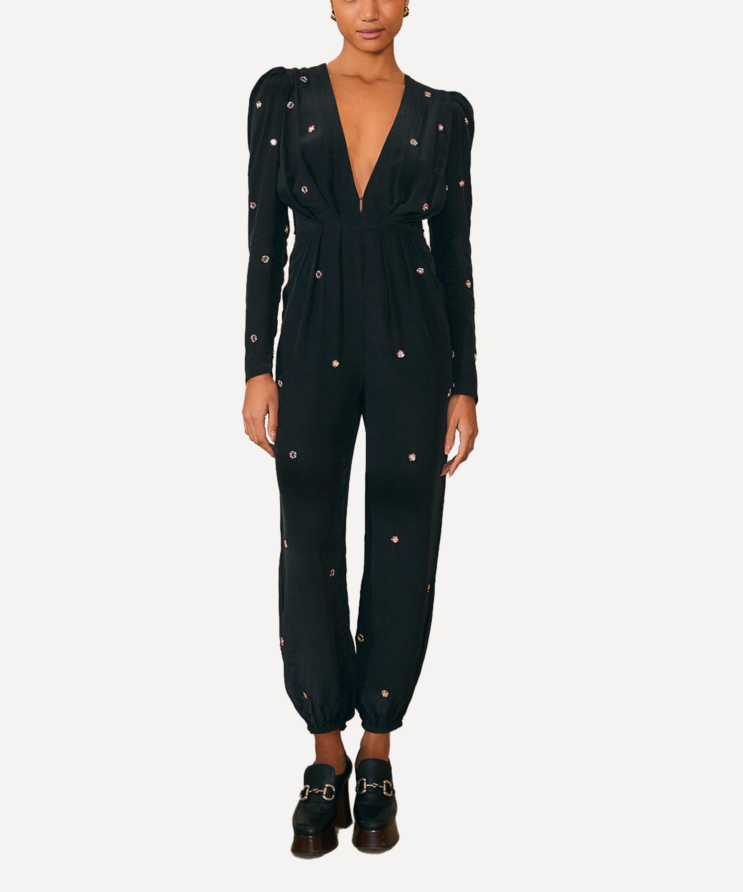 FARM Rio - Black Mirror Embroidered Jumpsuit image number 1