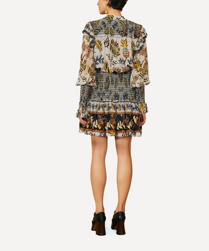 FARM Rio - Silver Tapestry Floral Mini-Dress image number 2
