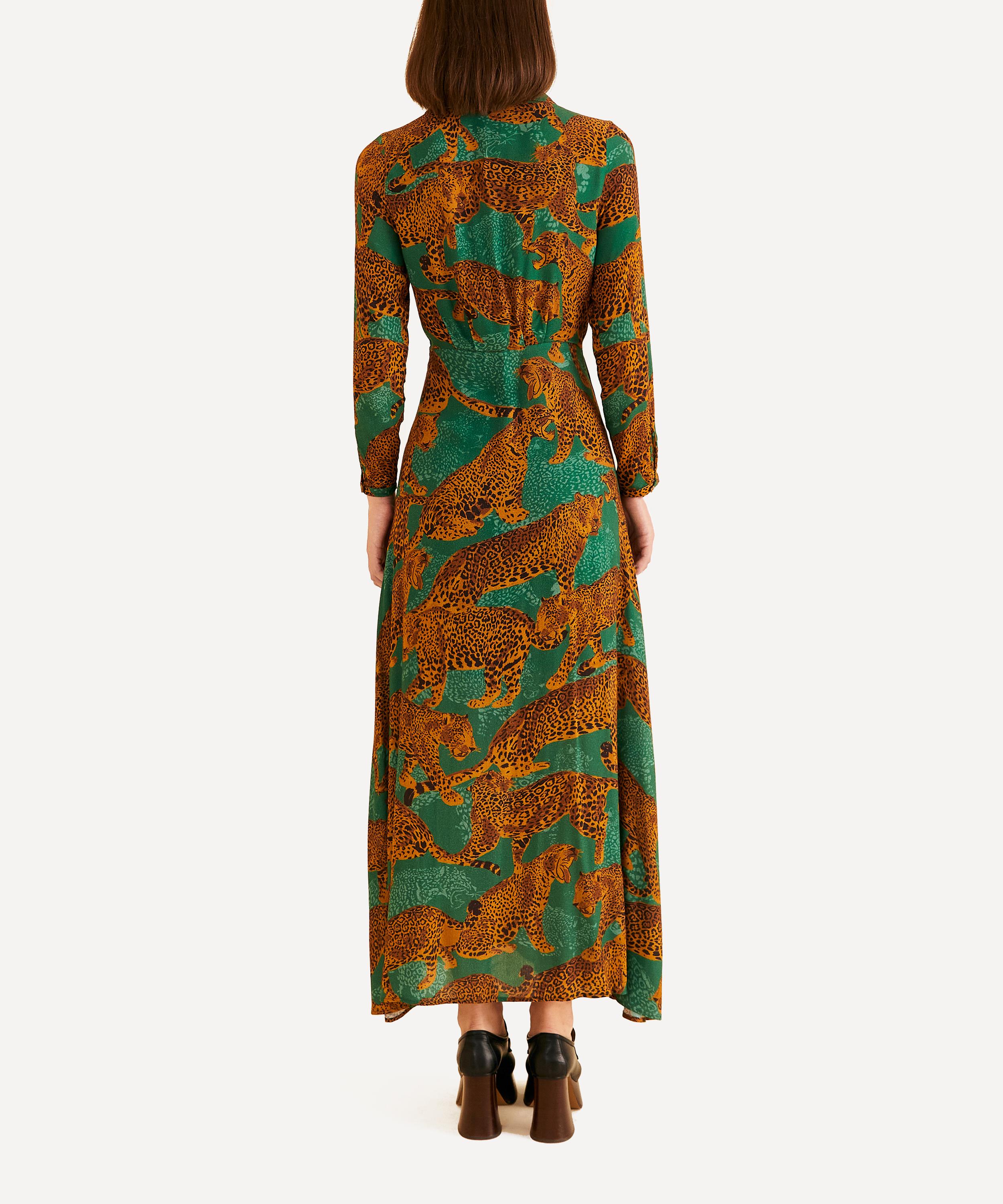 Green Artsy Leopards Long Sleeve Maxi Dress – FARM Rio