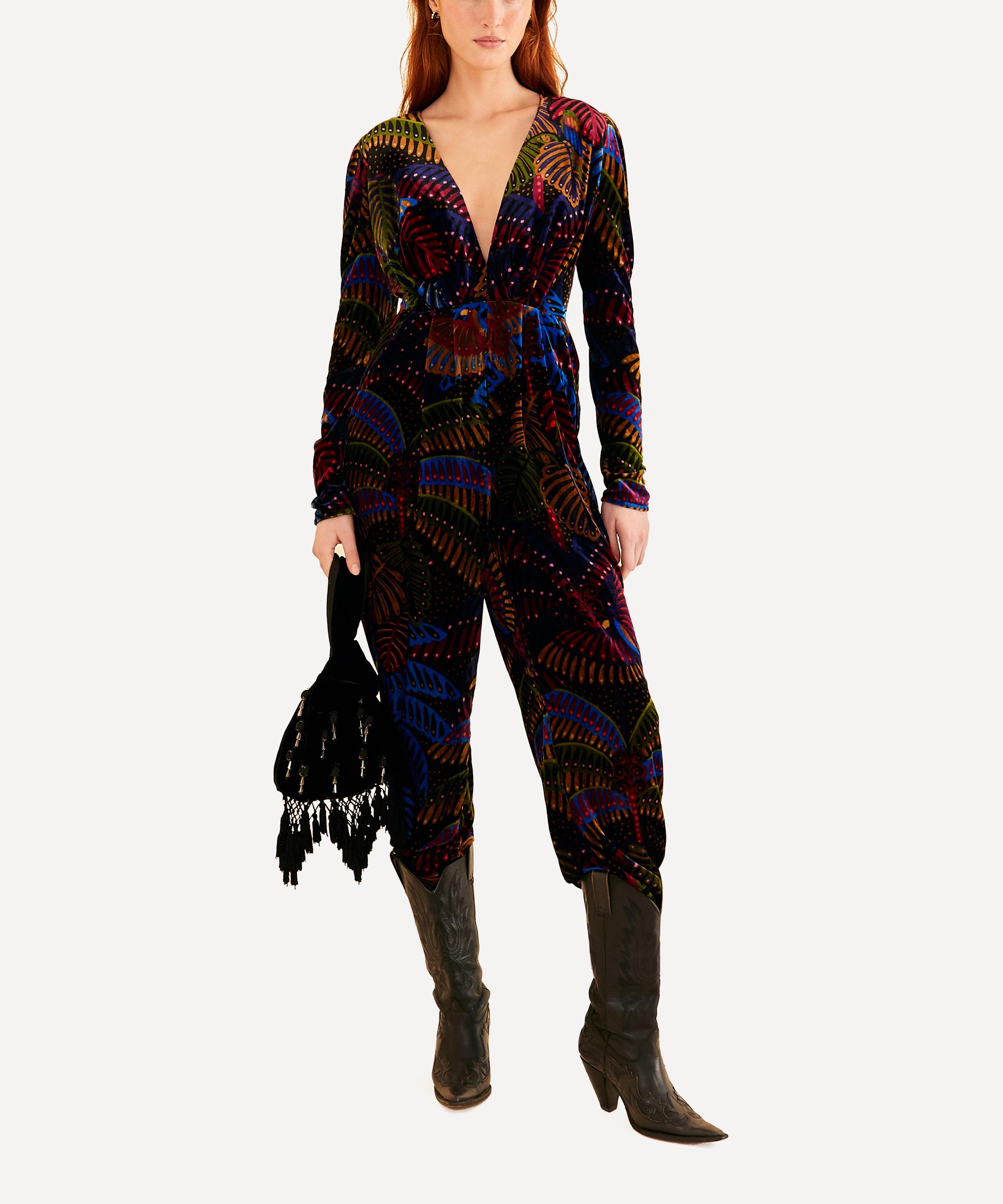 FARM Rio Black Midnight Island V-Neck Jumpsuit