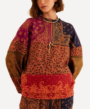 FARM Rio - Bandana Dream Mixed Leopard Texture Sweatshirt image number 1