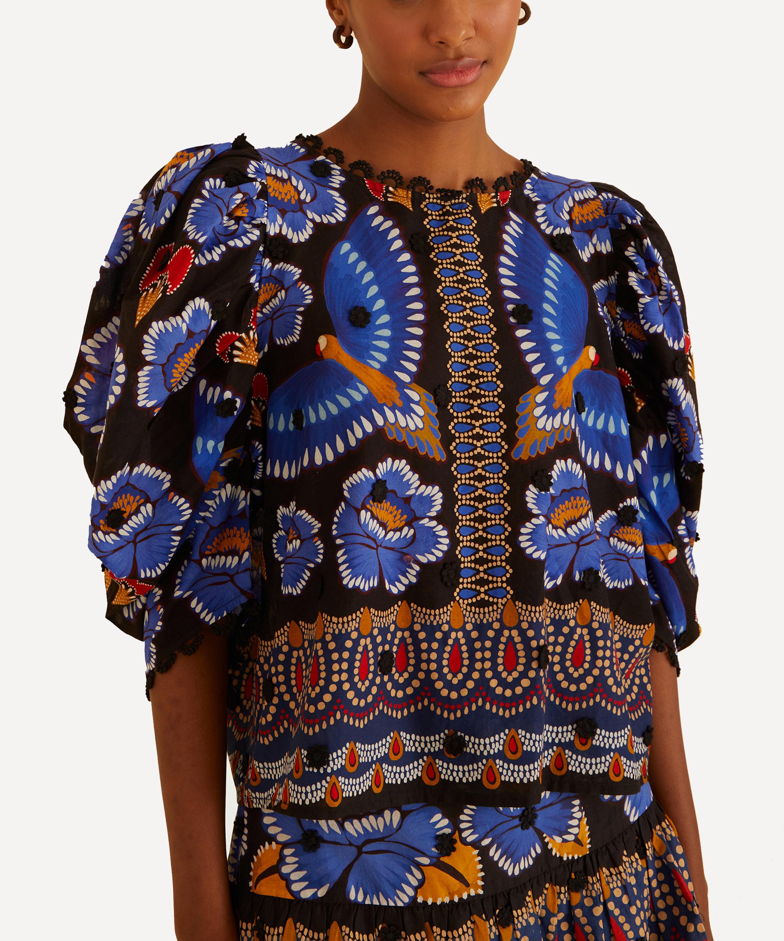 FARM Rio - Ainika Sparkle Black Short-Sleeve Blouse image number 2