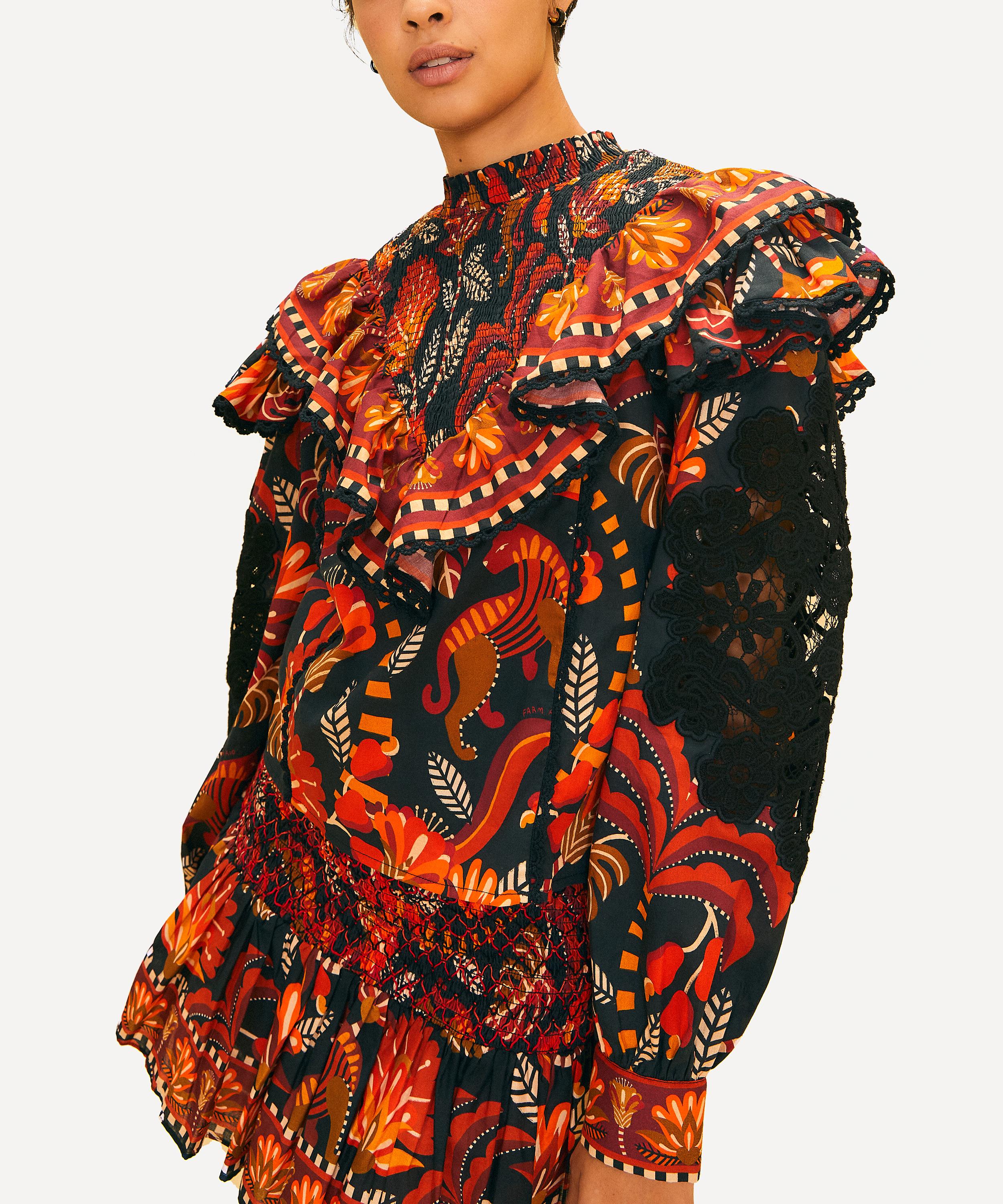 FARM Rio - Red Nature Beauty Lace Blouse image number 3
