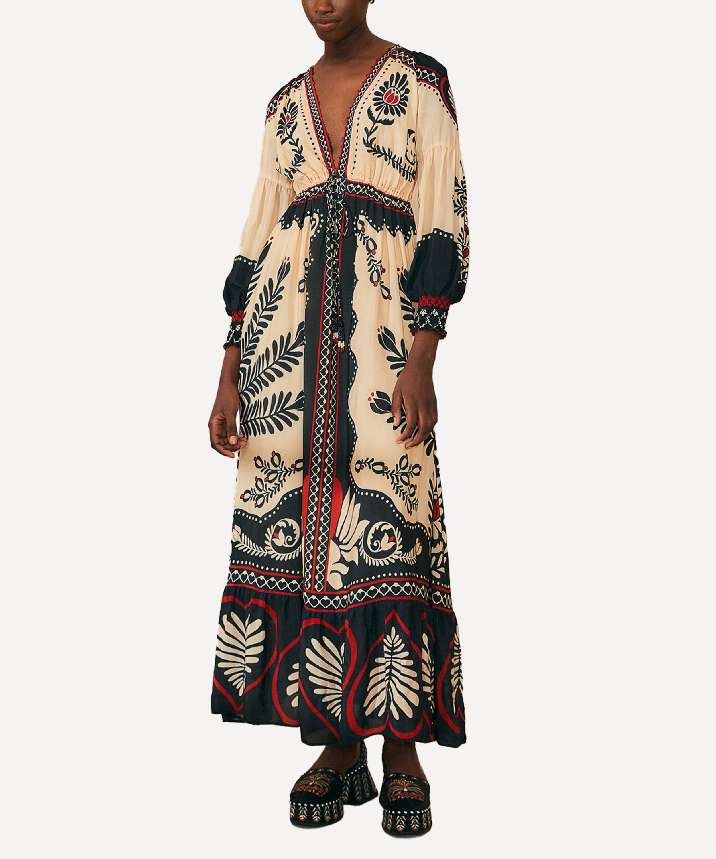 FARM Rio - Black Passion Scarf Maxi-Dress image number 1