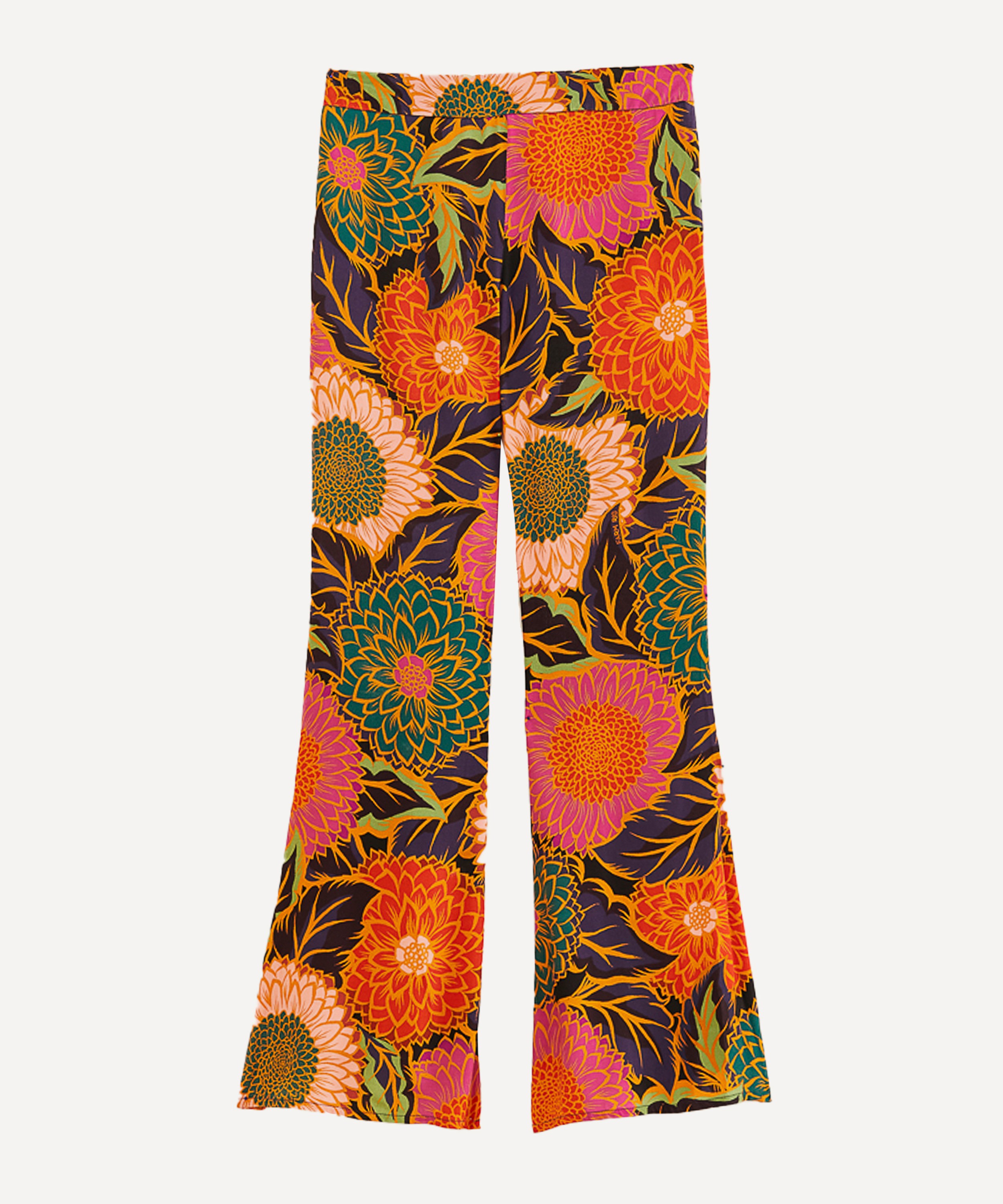 FARM Rio - Multicolour Vintage Garden Satin Blouse Flared Trousers