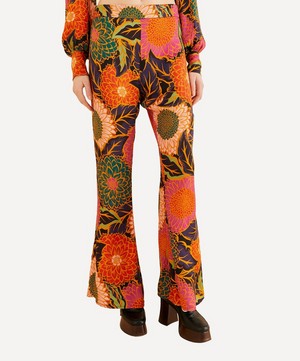 FARM Rio - Multicolour Vintage Garden Satin Blouse Flared Trousers image number 3