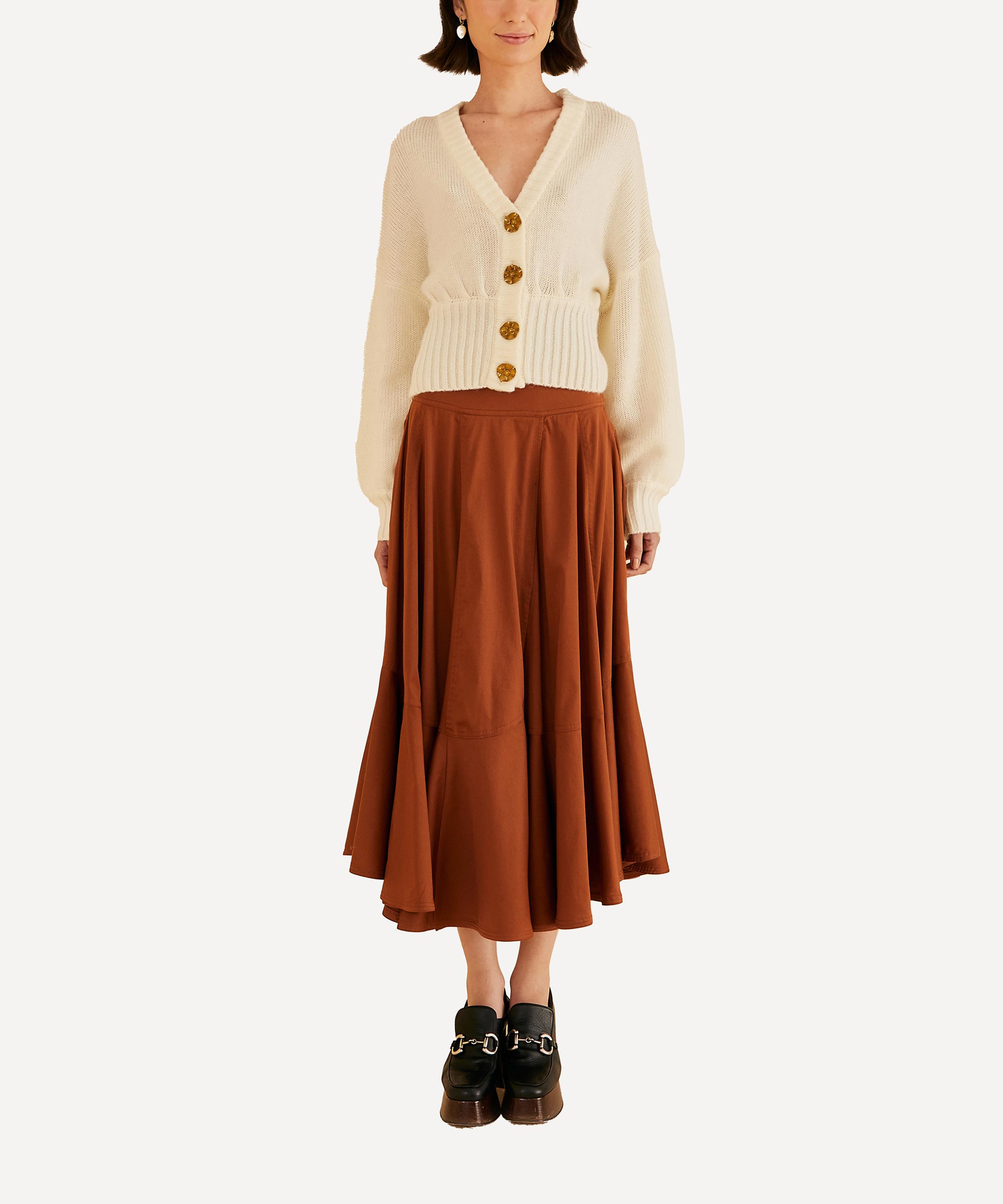 FARM Rio - Caramel Ruffled Maxi-Skirt image number 1