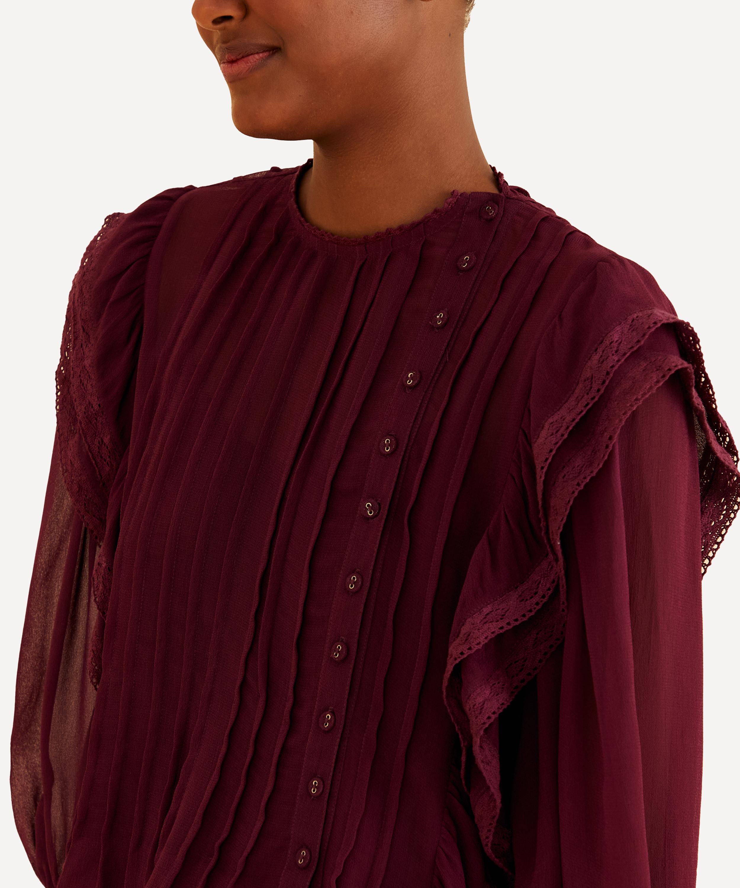 Burgundy 2024 ruffle top