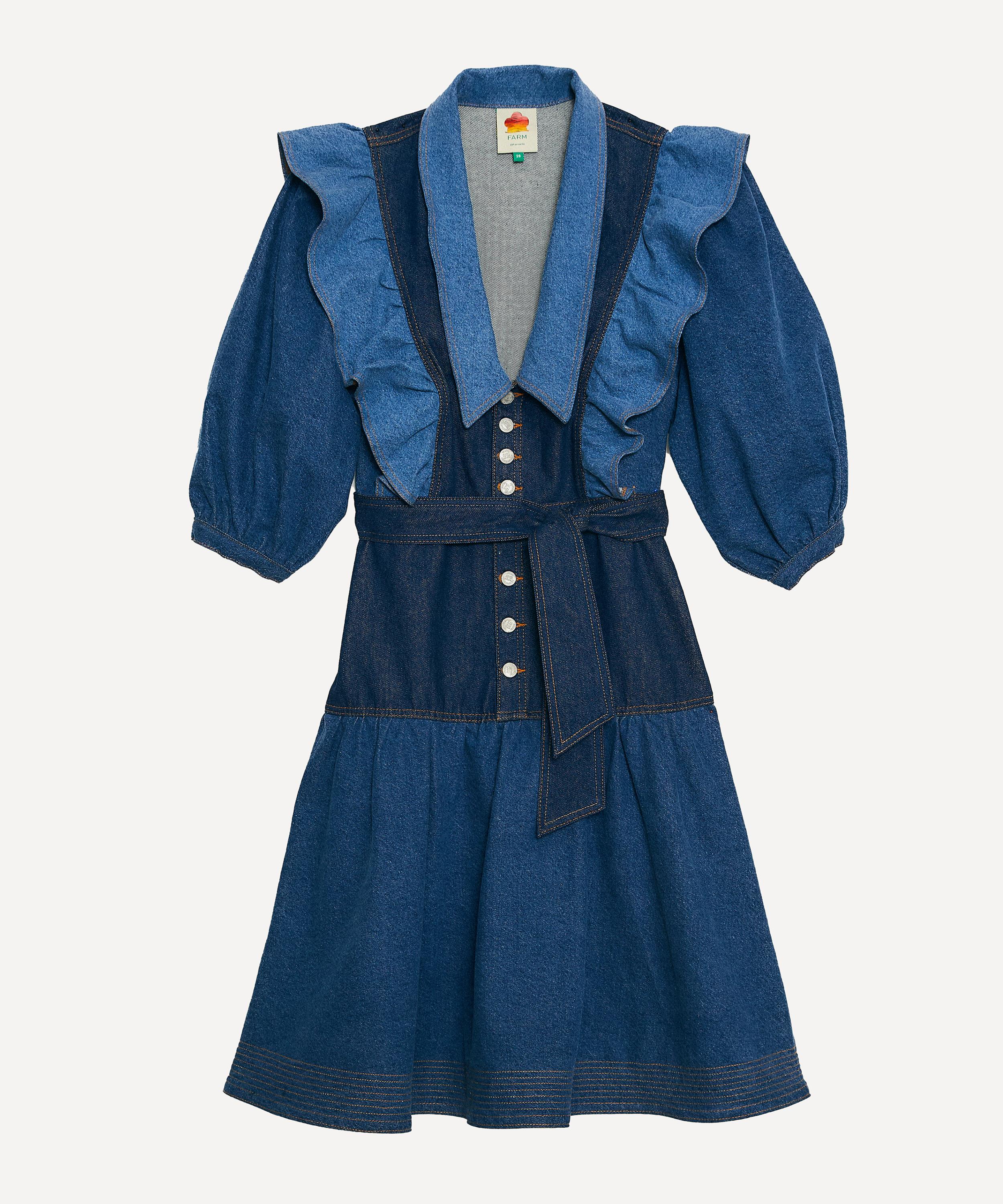 FARM Rio - Patch Denim Midi-Dress image number 0