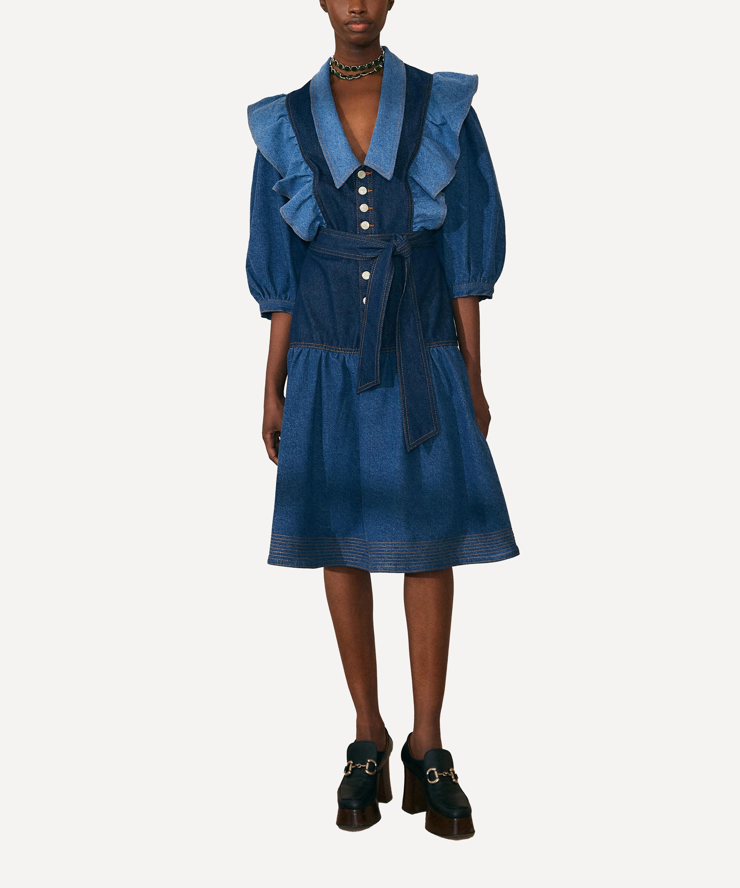 FARM Rio - Patch Denim Midi-Dress image number 1