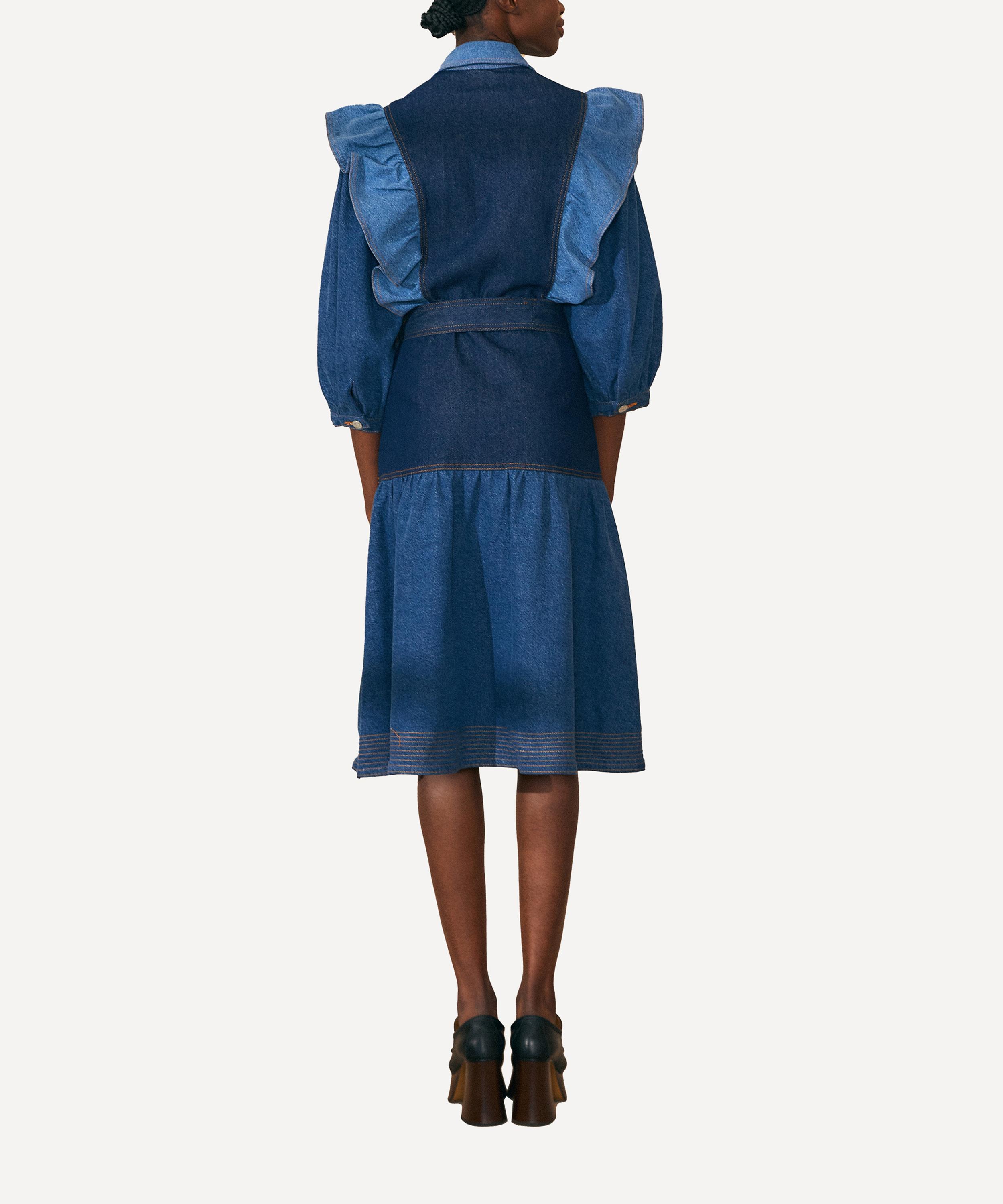 FARM Rio - Patch Denim Midi-Dress image number 2