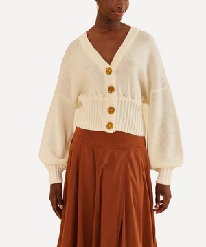 FARM Rio - Off-White Bubble Knit Cardigan image number 1