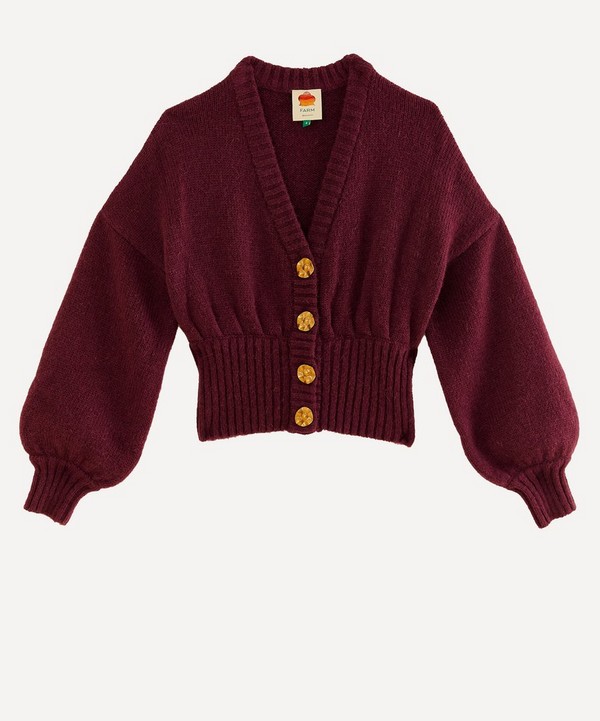 FARM Rio - Burgundy Bubble Knit Cardigan image number null