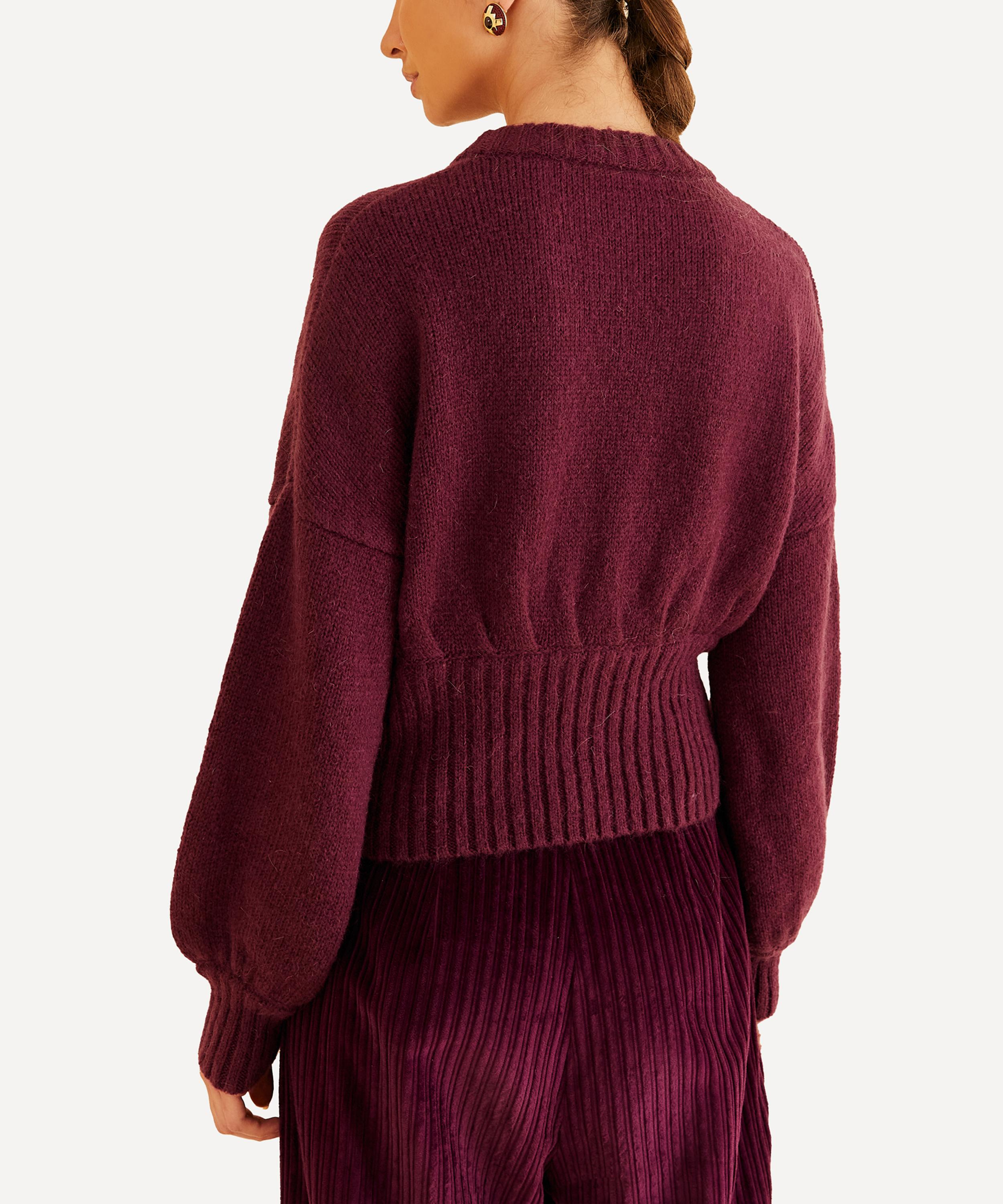 FARM Rio - Burgundy Bubble Knit Cardigan image number 2