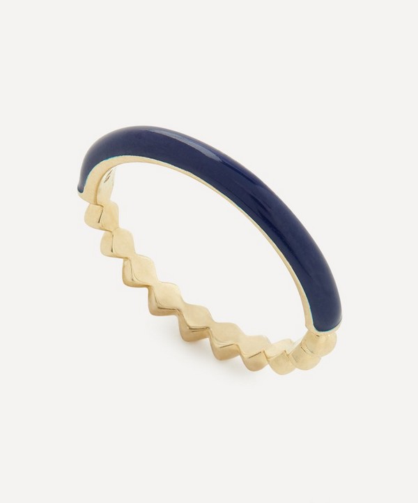 Liberty - 9ct Gold Eclipse Navy Blue Band Ring image number null