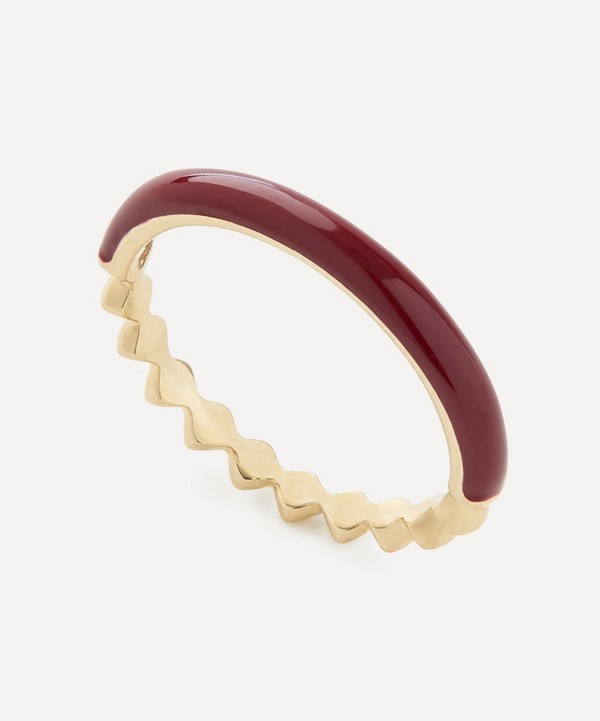 Liberty - 9ct Gold Eclipse Burgundy Band Ring