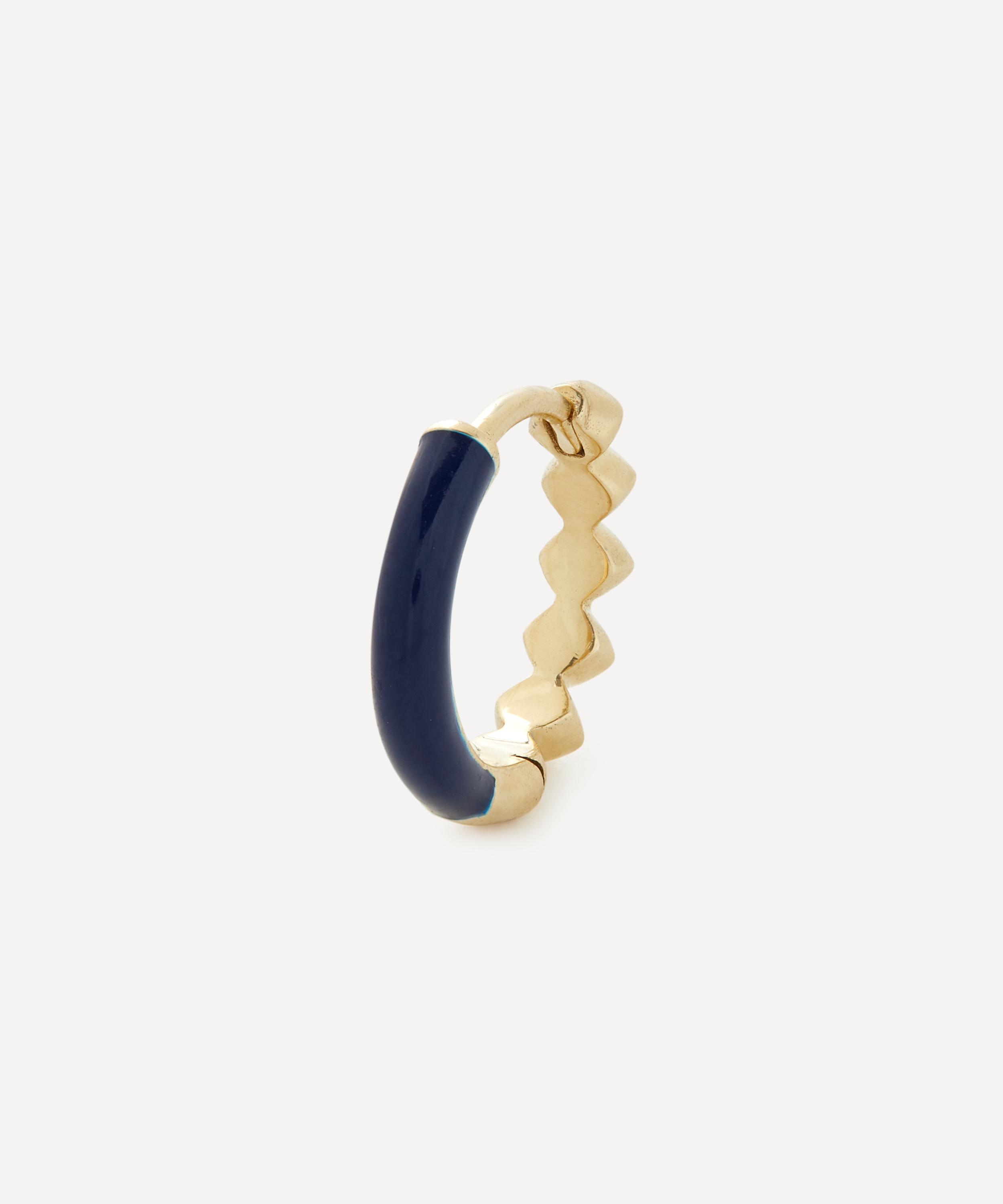Liberty - 9ct Gold Eclipse Mini Creole Enamel Single Hoop Earring image number 0
