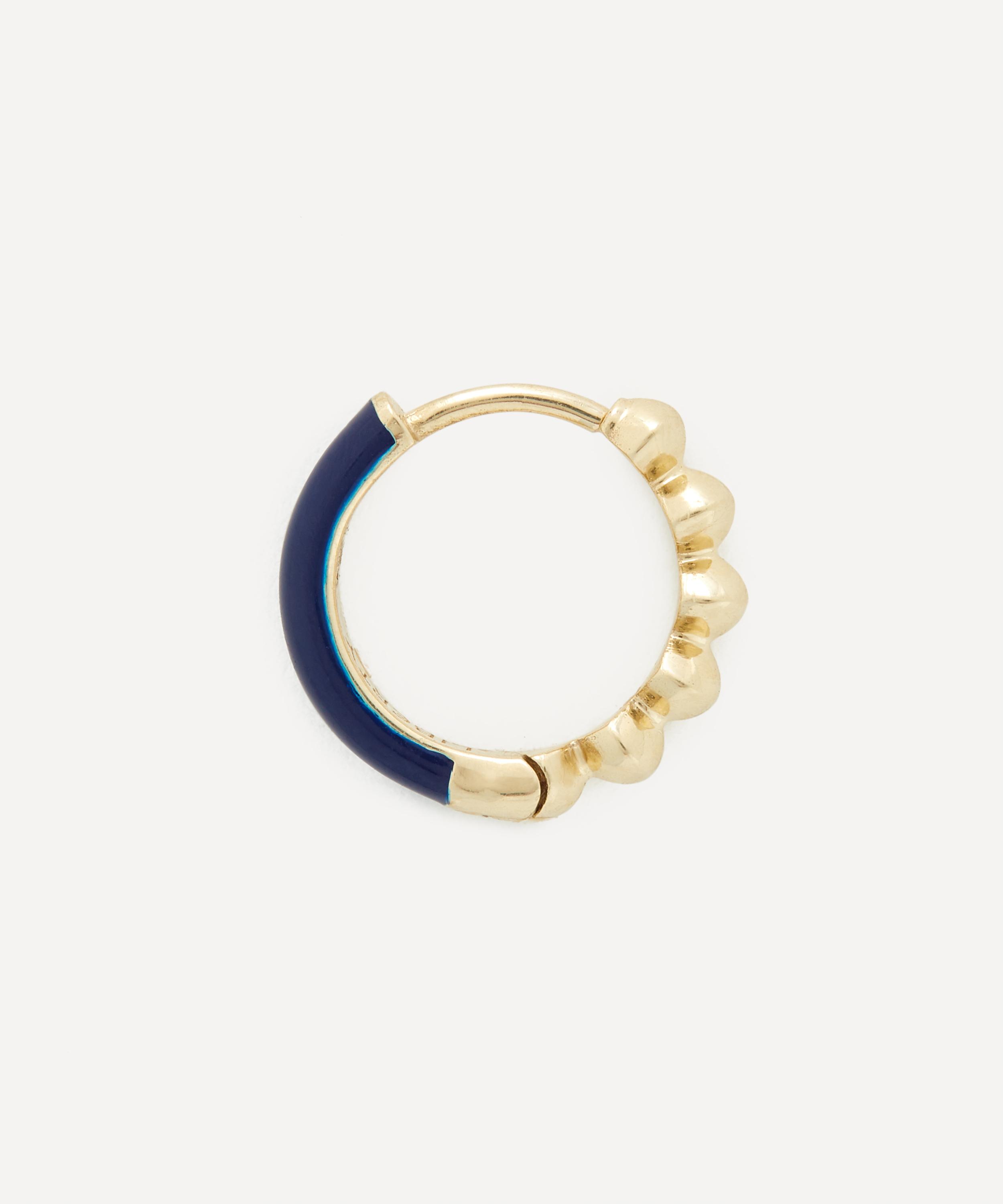 Liberty - 9ct Gold Eclipse Mini Creole Enamel Single Hoop Earring image number 2