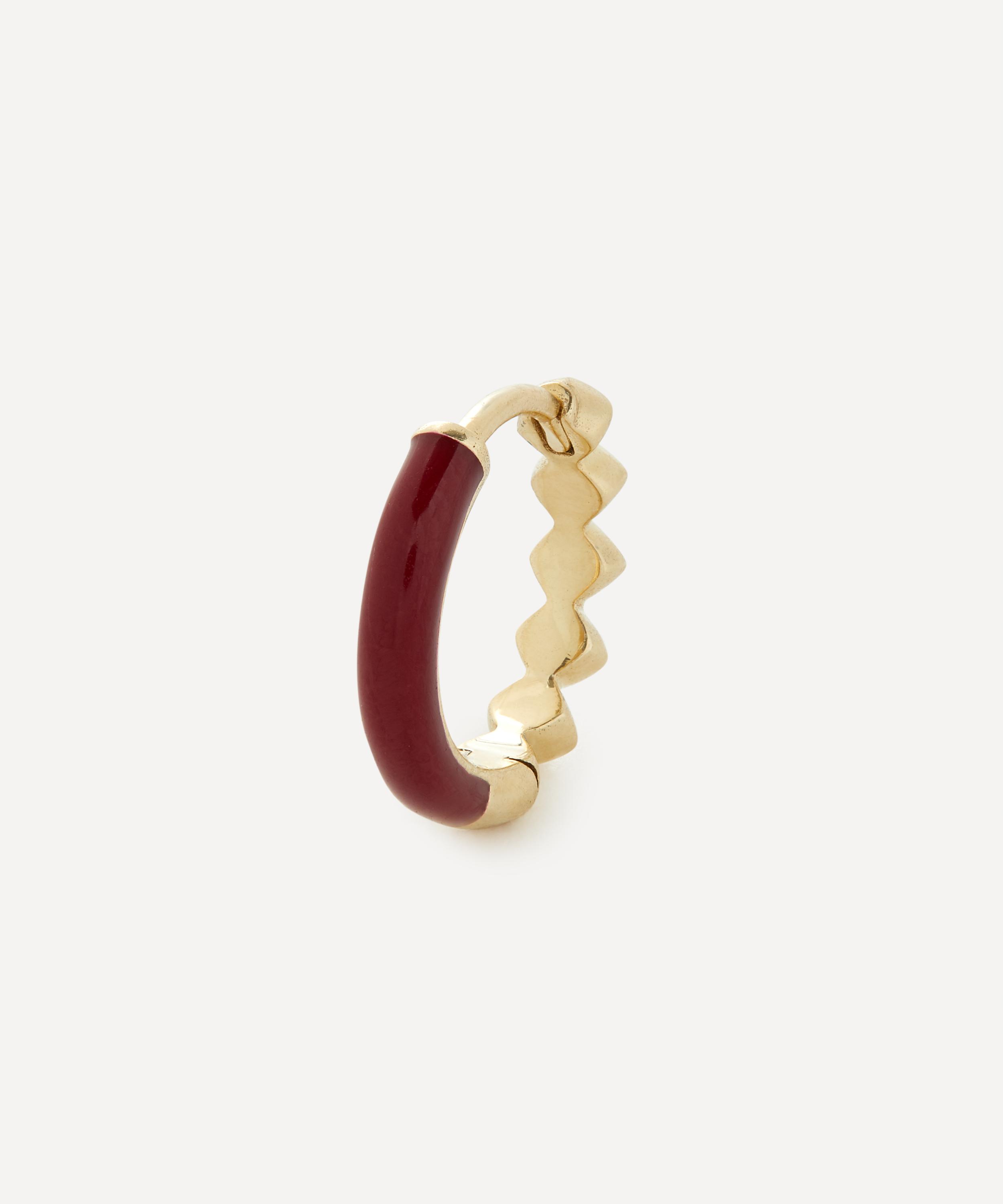 Liberty - 9ct Gold Eclipse Mini Creole Enamel Single Hoop Earring