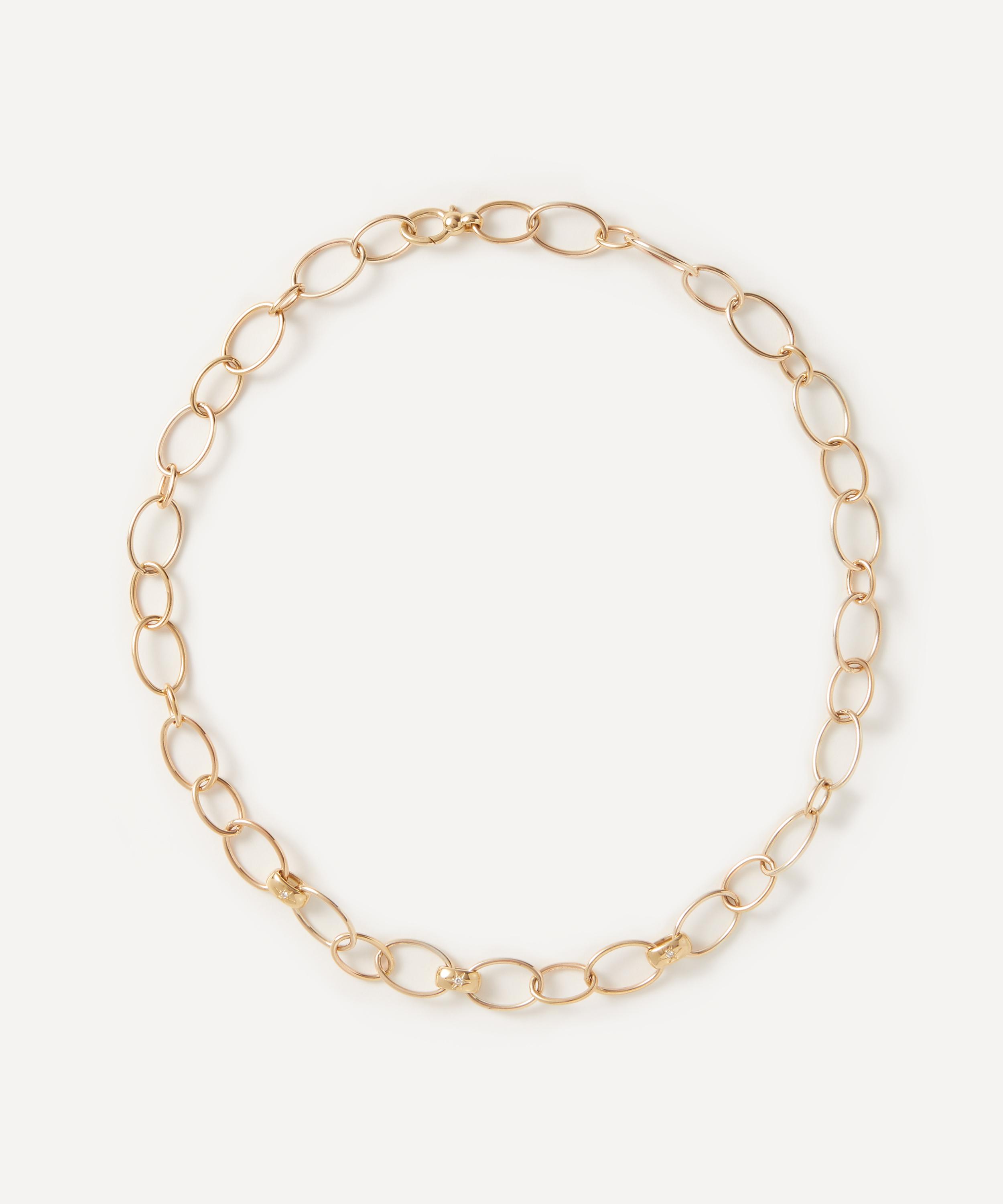 Liberty - 9ct Gold Ianthe Star Three Link Diamond Necklace image number 0