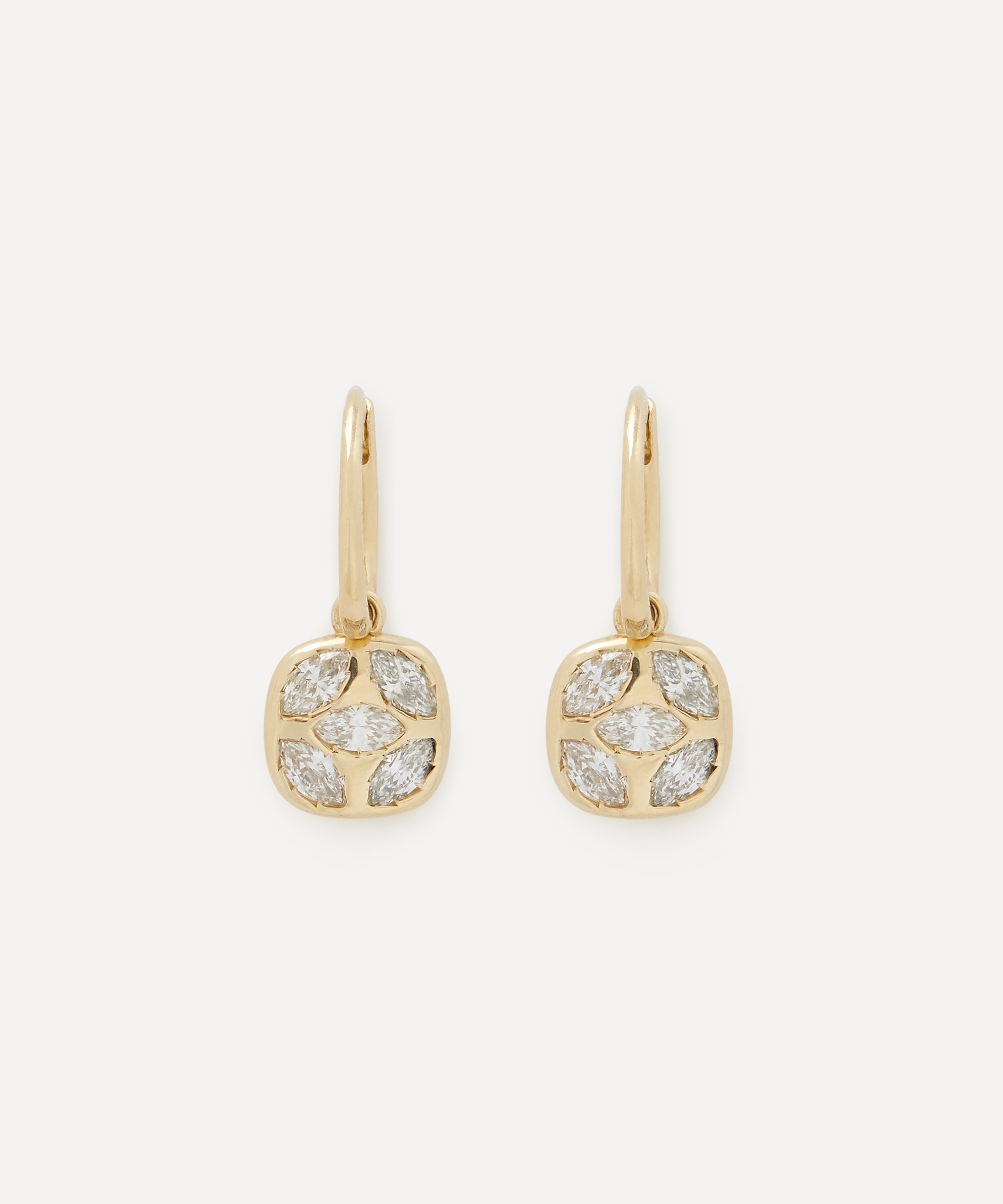 Liberty - 9ct Gold Aragon Flat Diamond Huggie Hoop Earrings image number 0