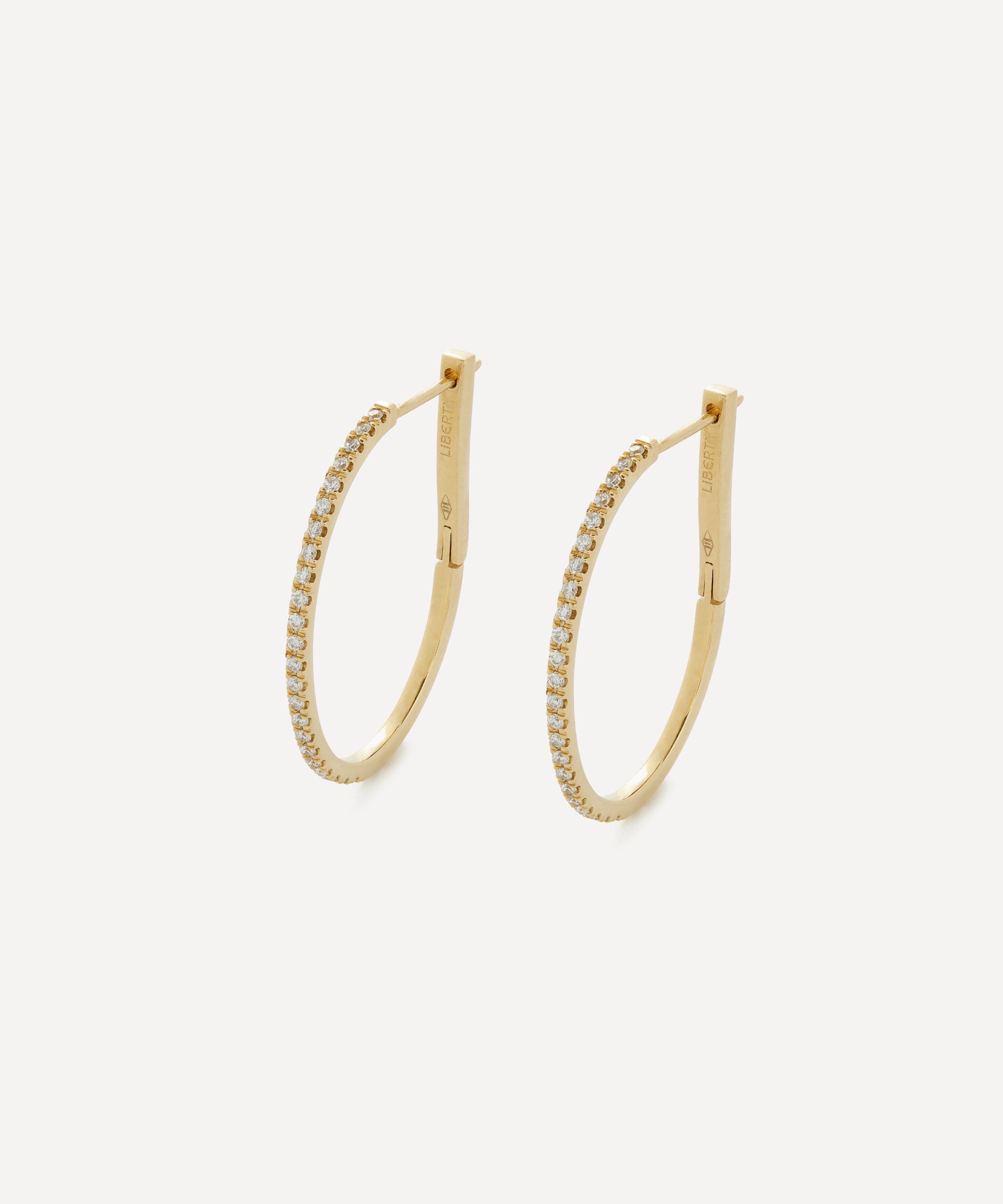 Liberty 9ct Gold Rainbow Diamond Hoop Earrings | Liberty