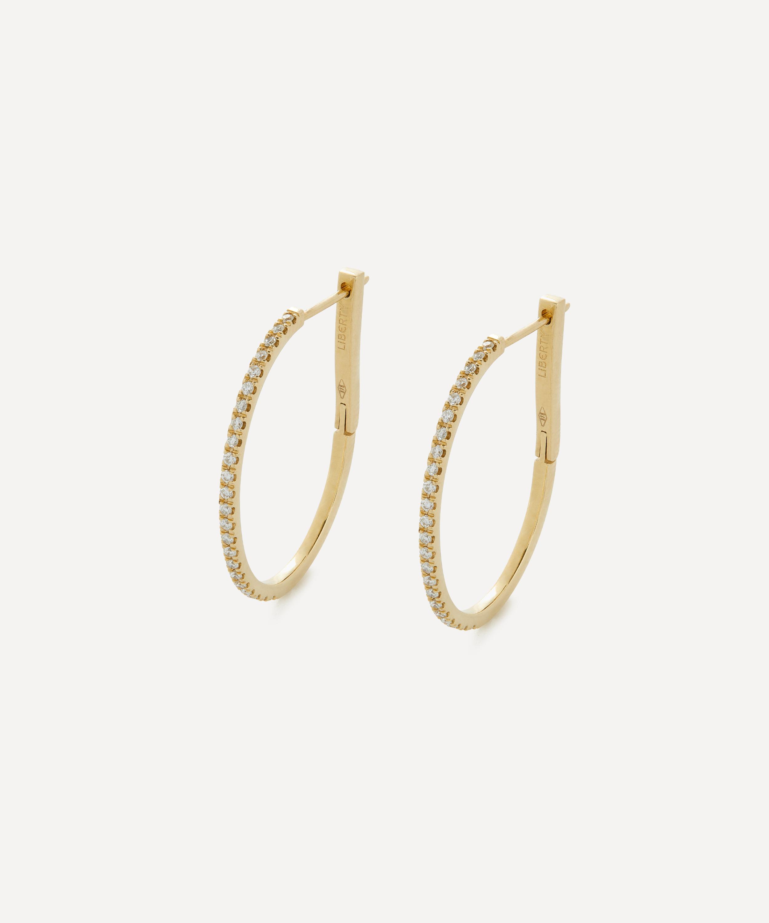 Liberty - 9ct Gold Rainbow Diamond Hoop Earrings