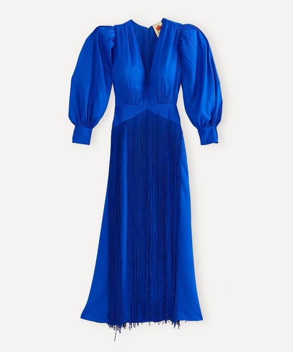 FARM Rio - Bright Blue Fringes Maxi-Dress image number null