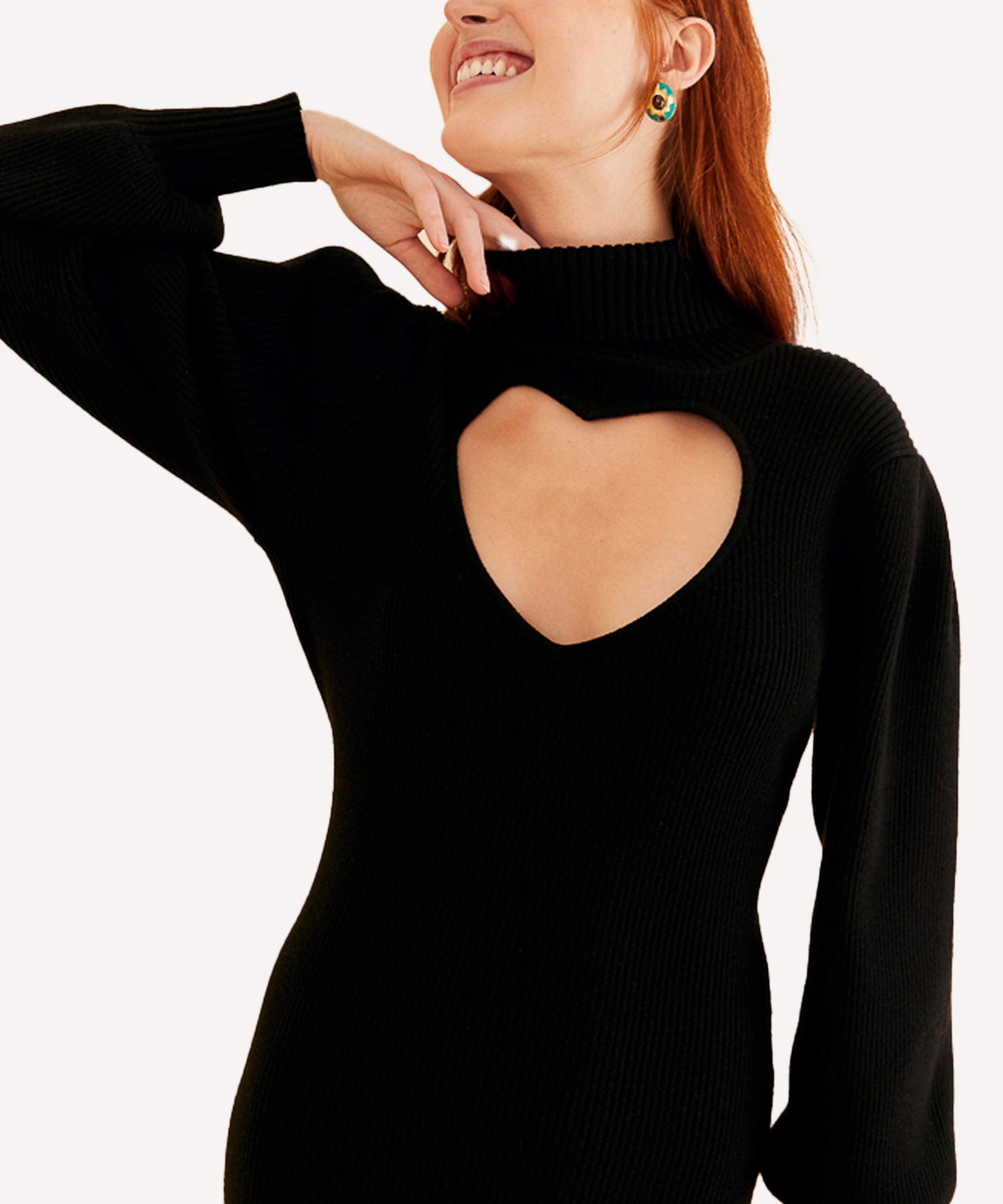 FARM Rio - Heart Neckline Knit Midi-Dress image number 3