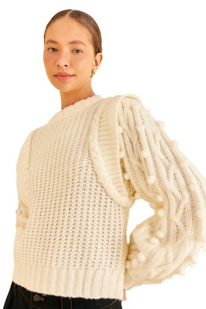 FARM Rio - Off-White Braided Jumper image number 3