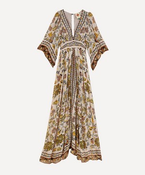 FARM Rio - Silver Floral Tapestry Maxi-Dress image number 0