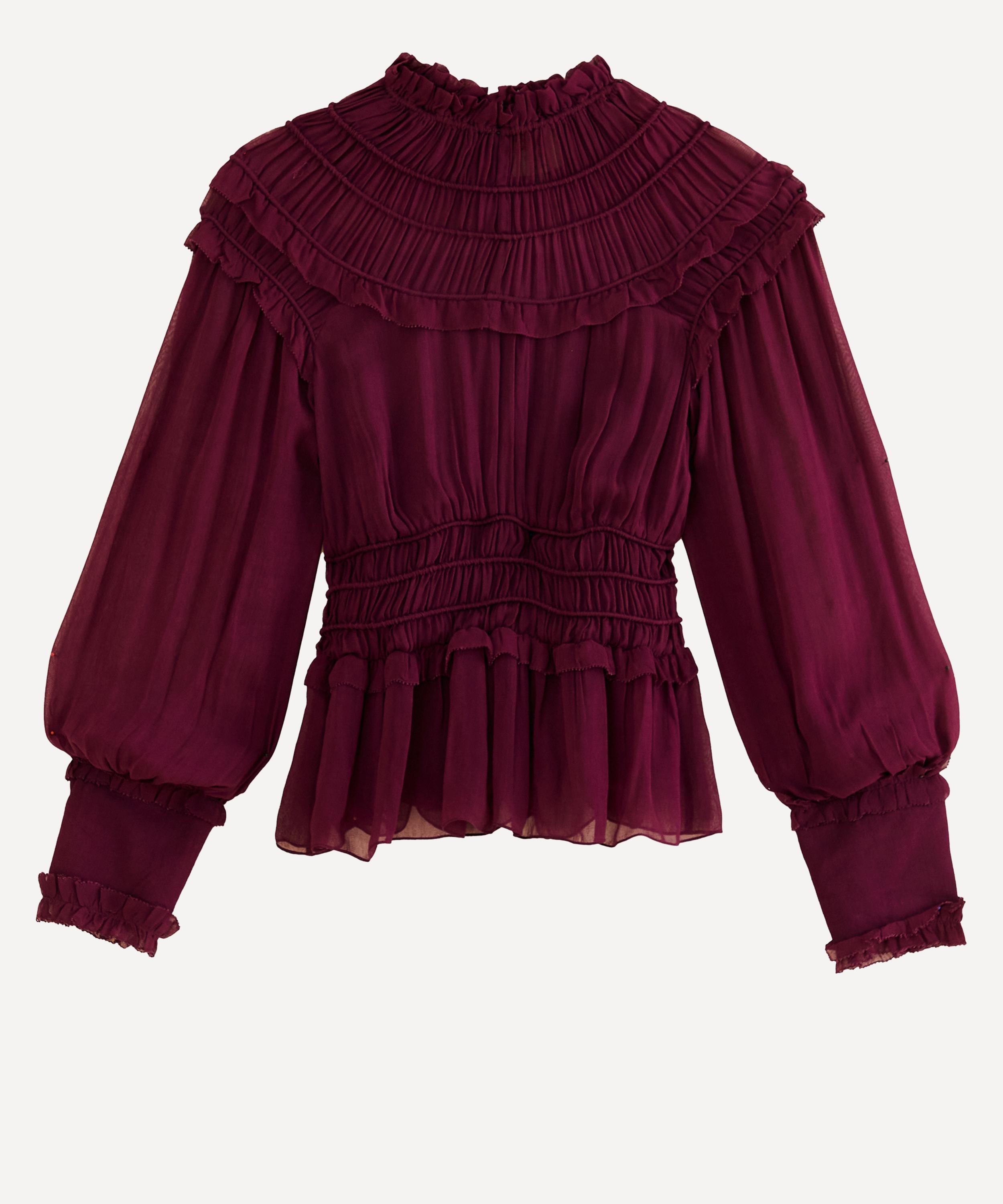 FARM Rio - Burgundy Ruffled Blouse  image number 0