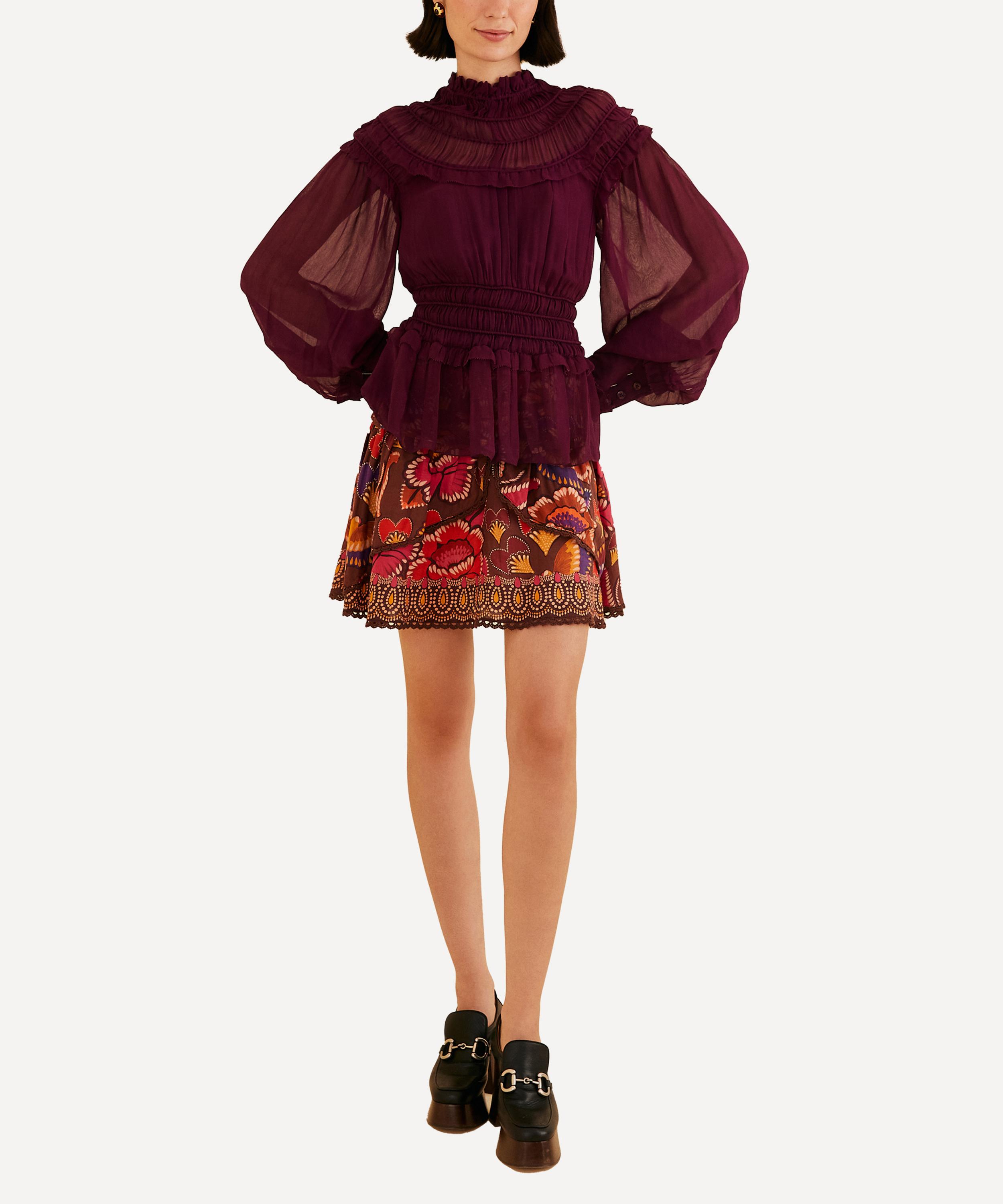 FARM Rio - Burgundy Ruffled Blouse  image number 1