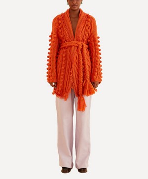 FARM Rio - Orange Braided Knit Cardigan image number 1
