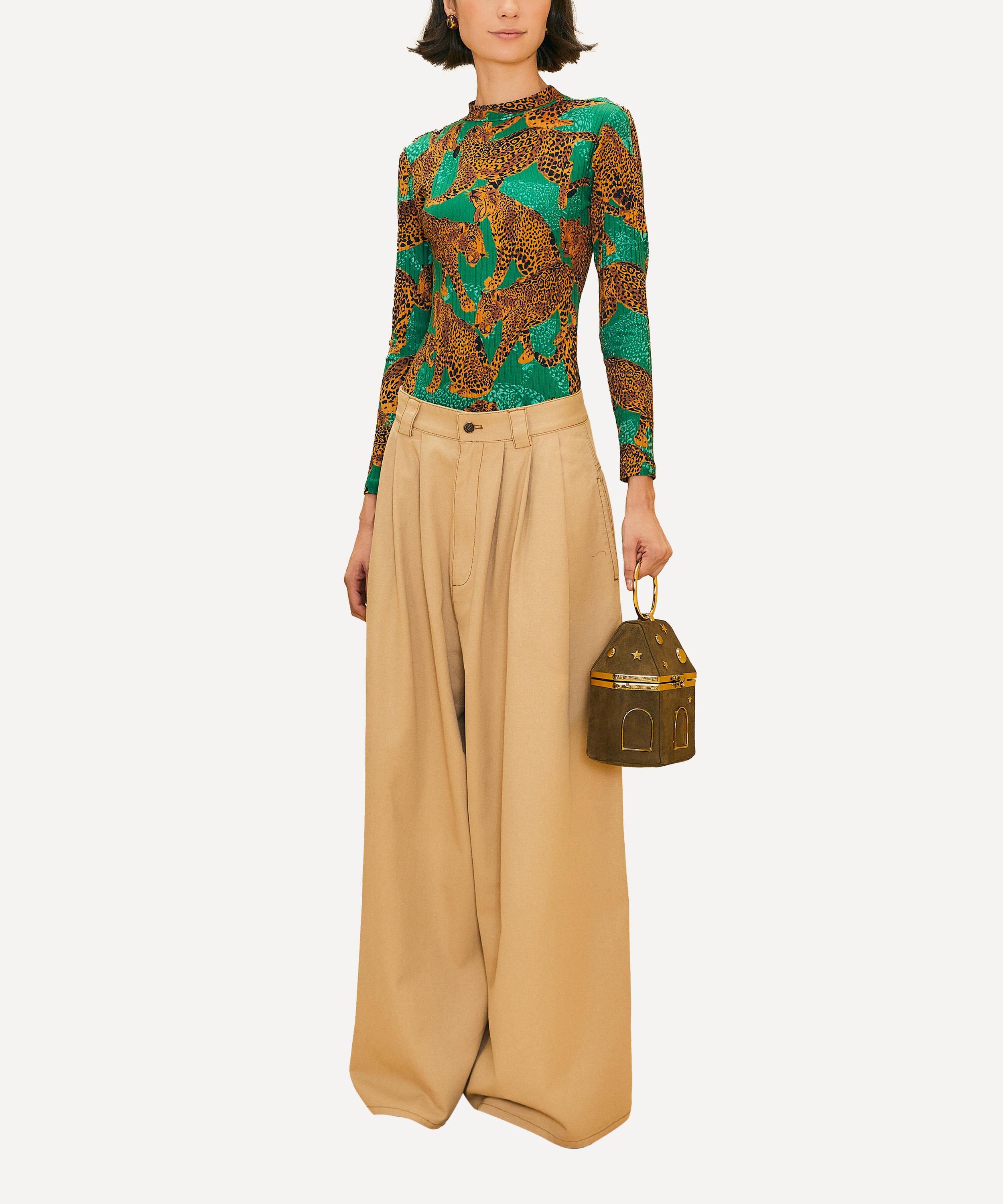 FARM Rio Khaki Low Waisted Pleated Trousers