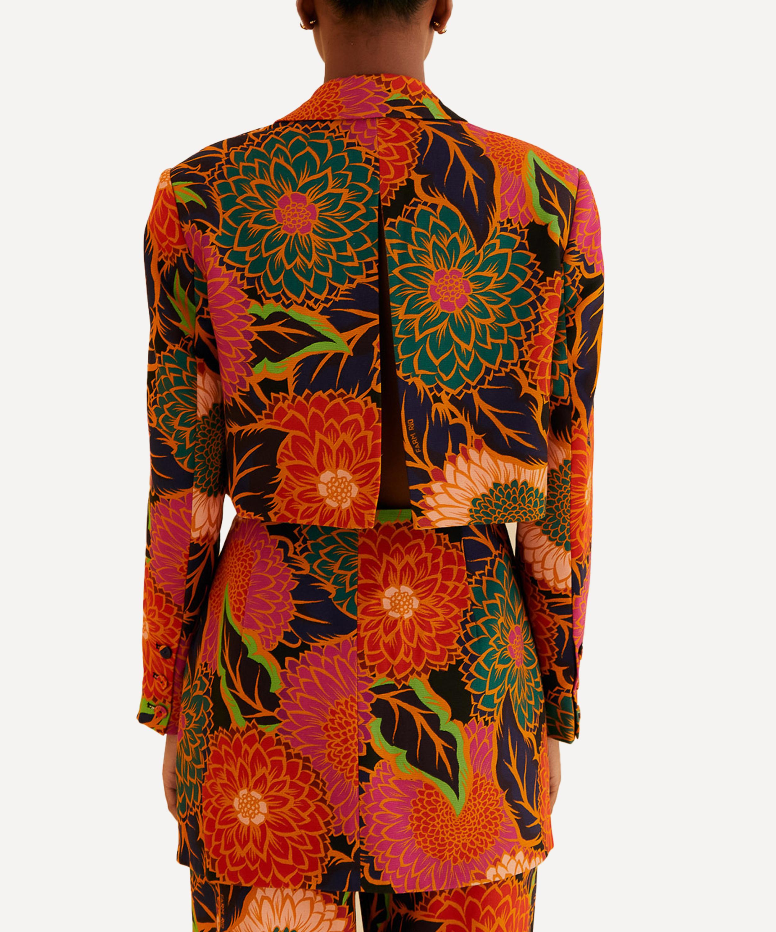 FARM Rio - Black Vintage Garden Cut-Out Blazer image number 2