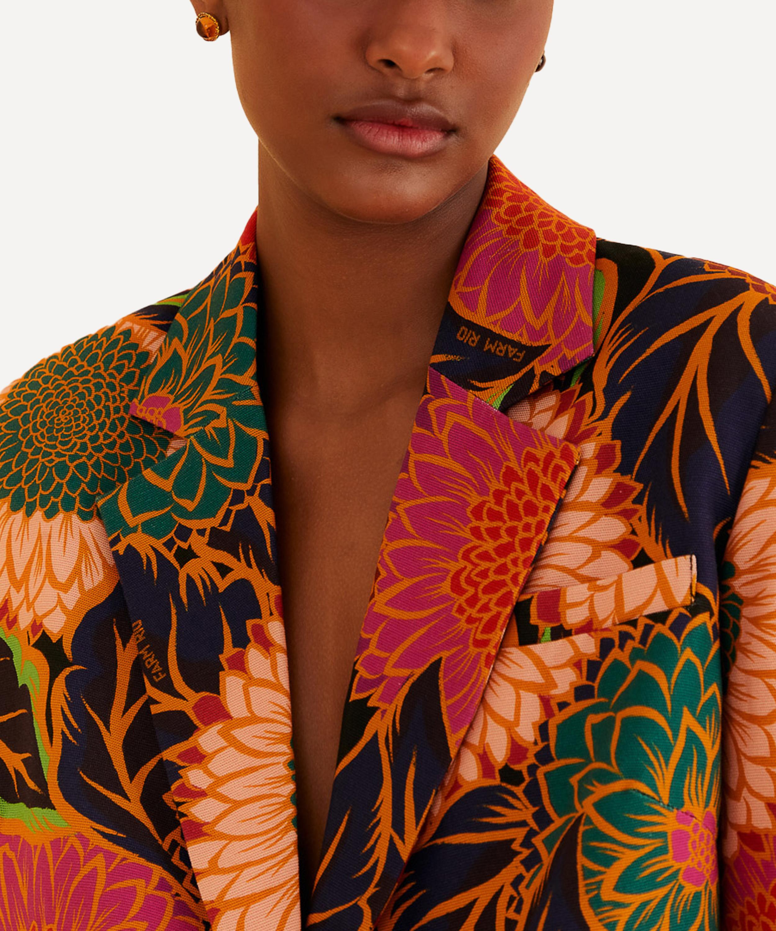 FARM Rio - Black Vintage Garden Cut-Out Blazer image number 3