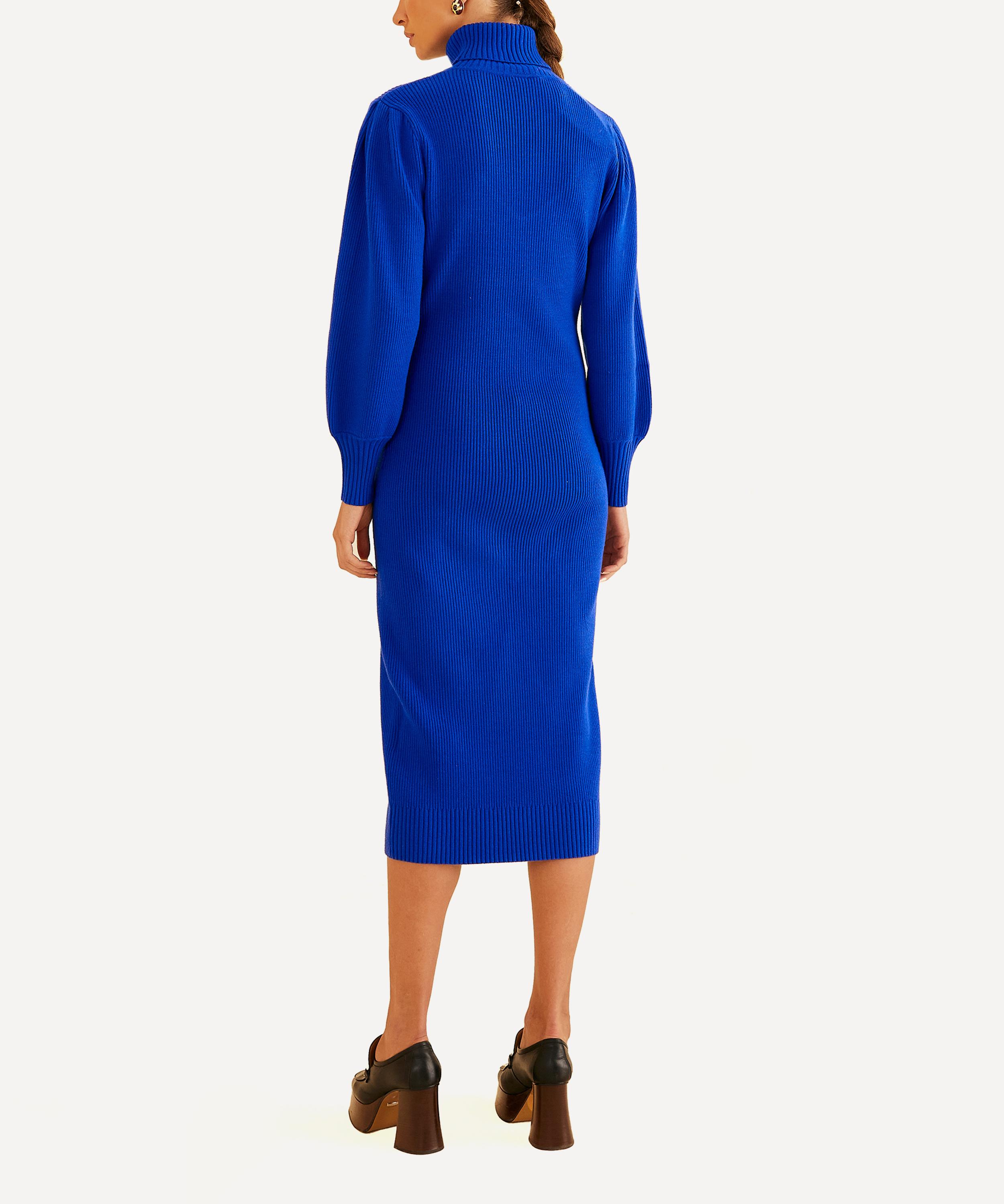 FARM Rio - Blue Heart Neckline Knit Midi-Dress  image number 2
