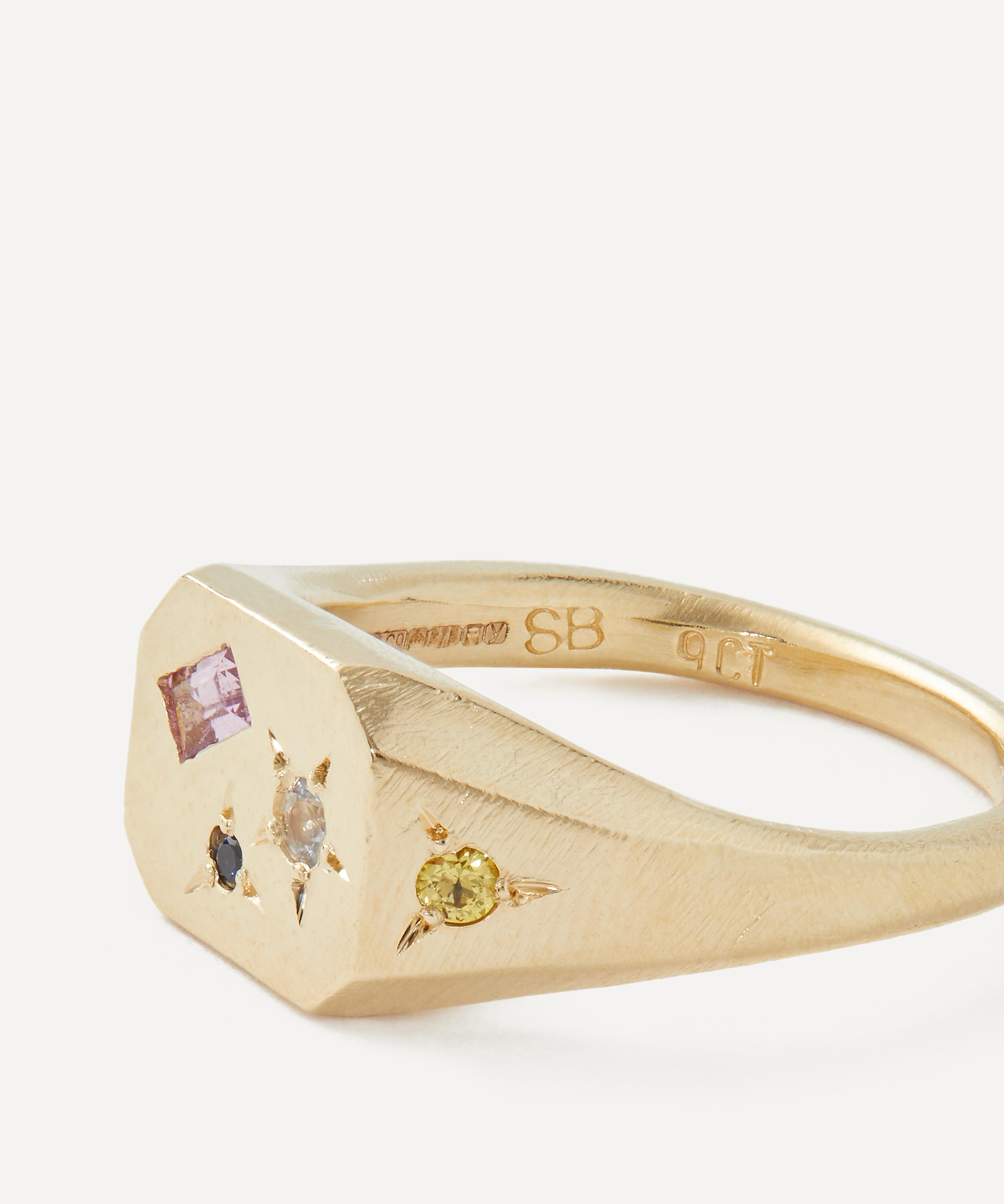 【関税込み】Seb Brown ゴールド Difficult リング Seb Brown 9ct Gold Difficult Multi-Stone Signet Ring | Liberty