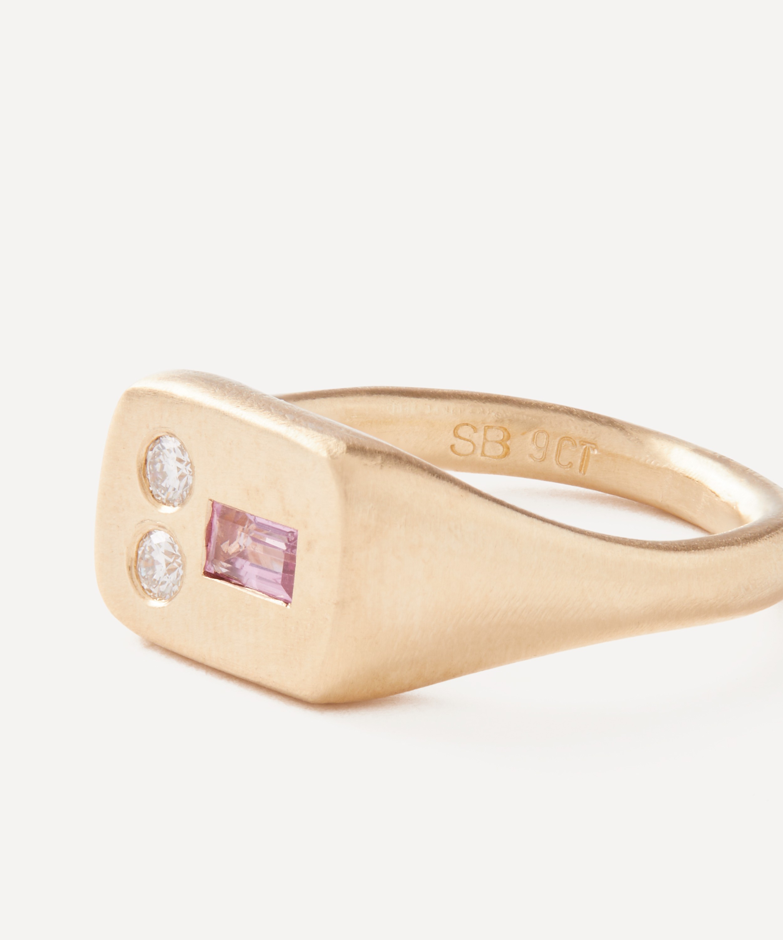 Seb Brown - 9ct Gold Diamond Sapphire Phallus Ring image number 1