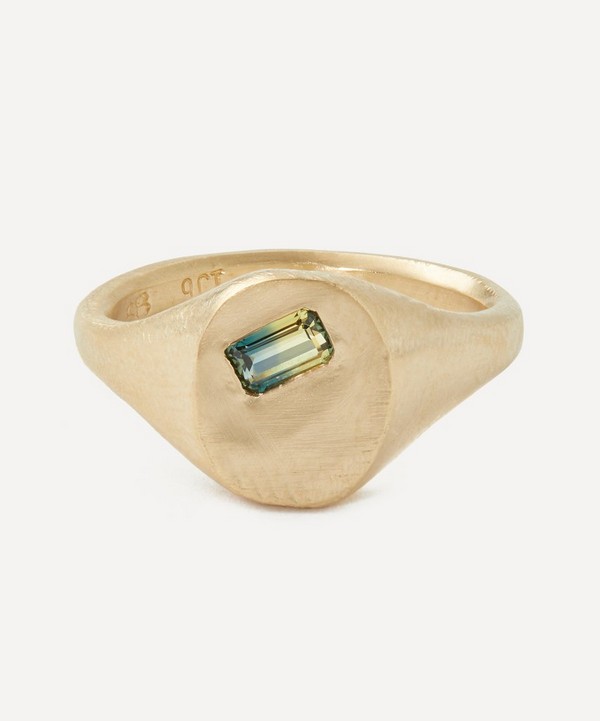 Seb Brown - 9ct Gold Baguette Parti Signet Ring image number null