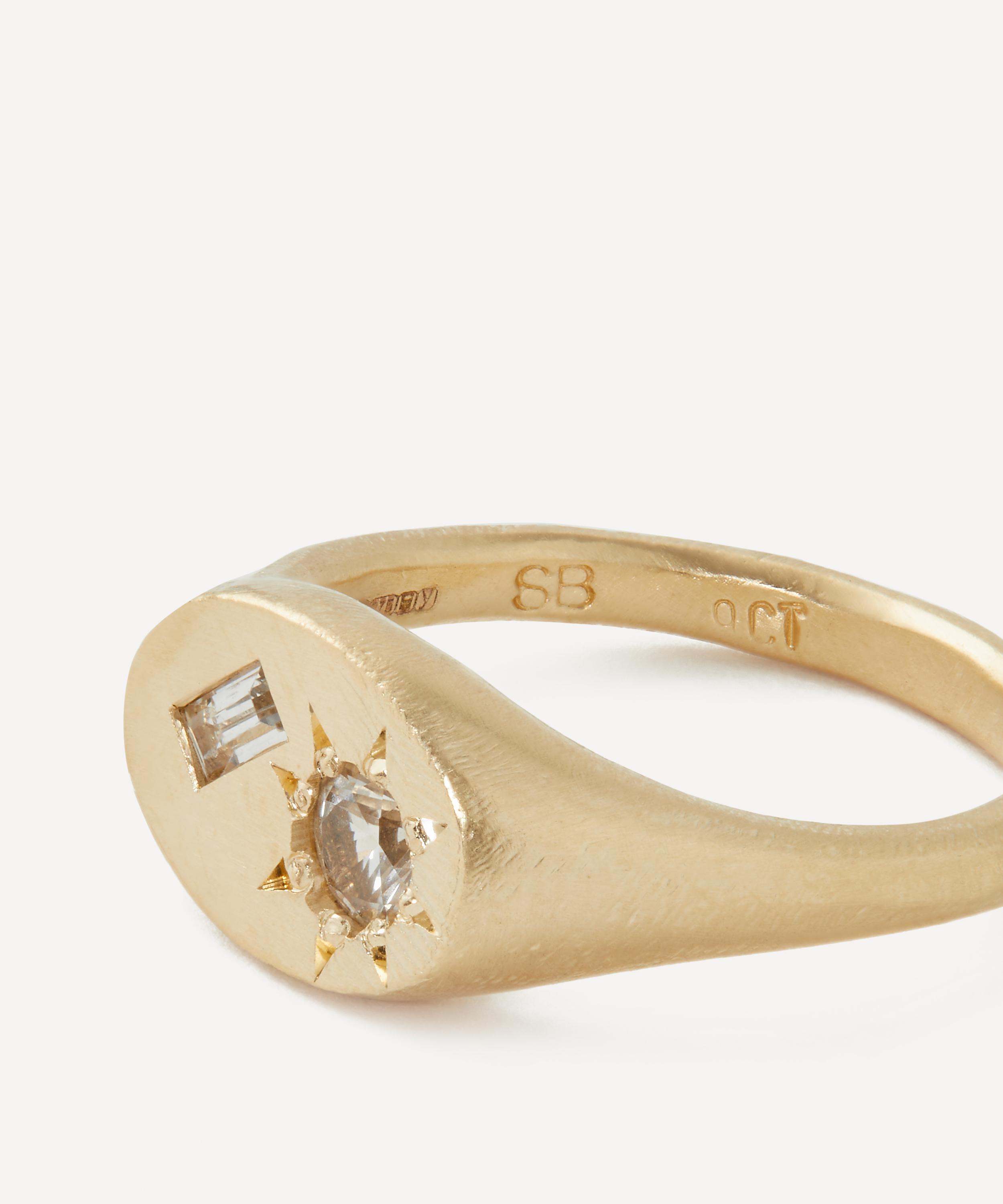 Seb Brown - 9ct Gold White Sapphire Ring image number 1