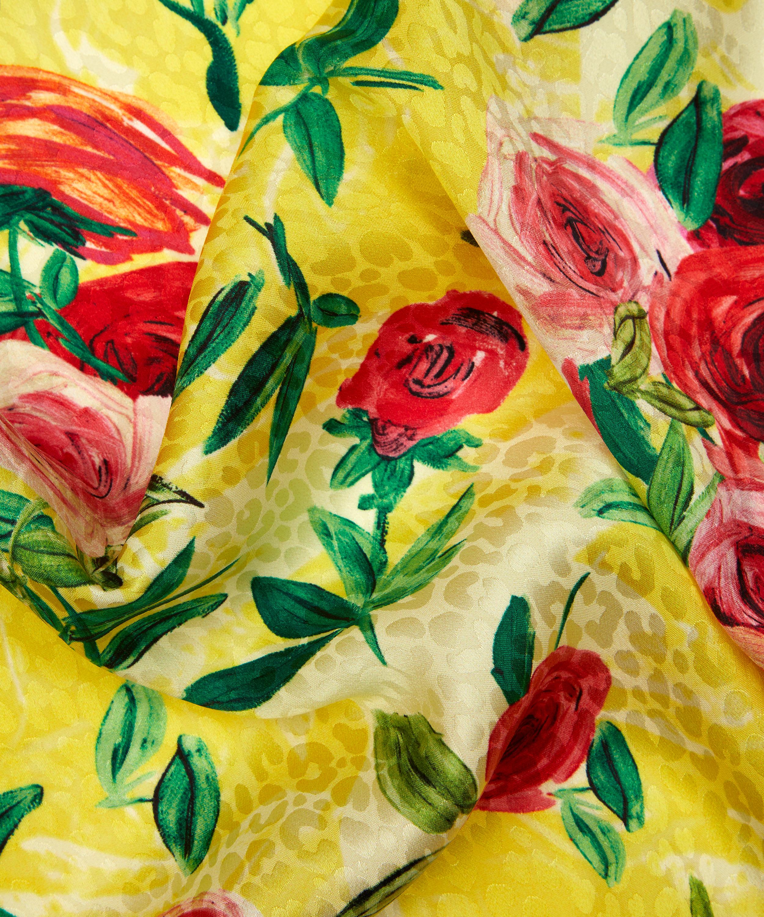 Ungaro - Flowers and White Leopard Silk Jacquard image number 3