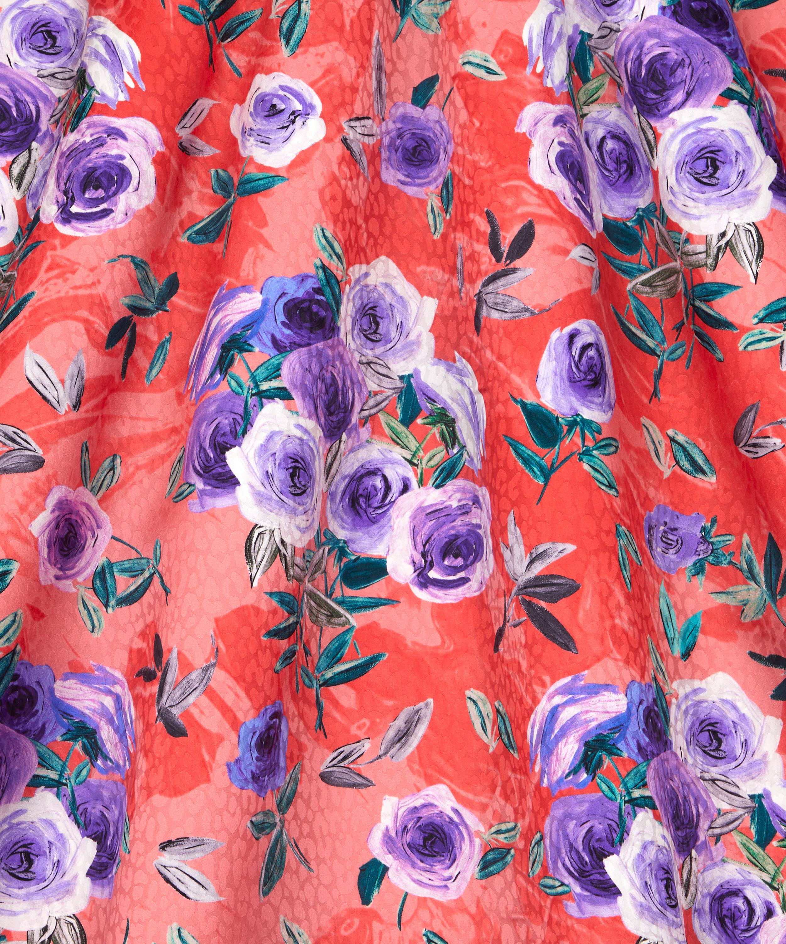 Ungaro - Flowers and White Leopard Silk Jacquard image number 2