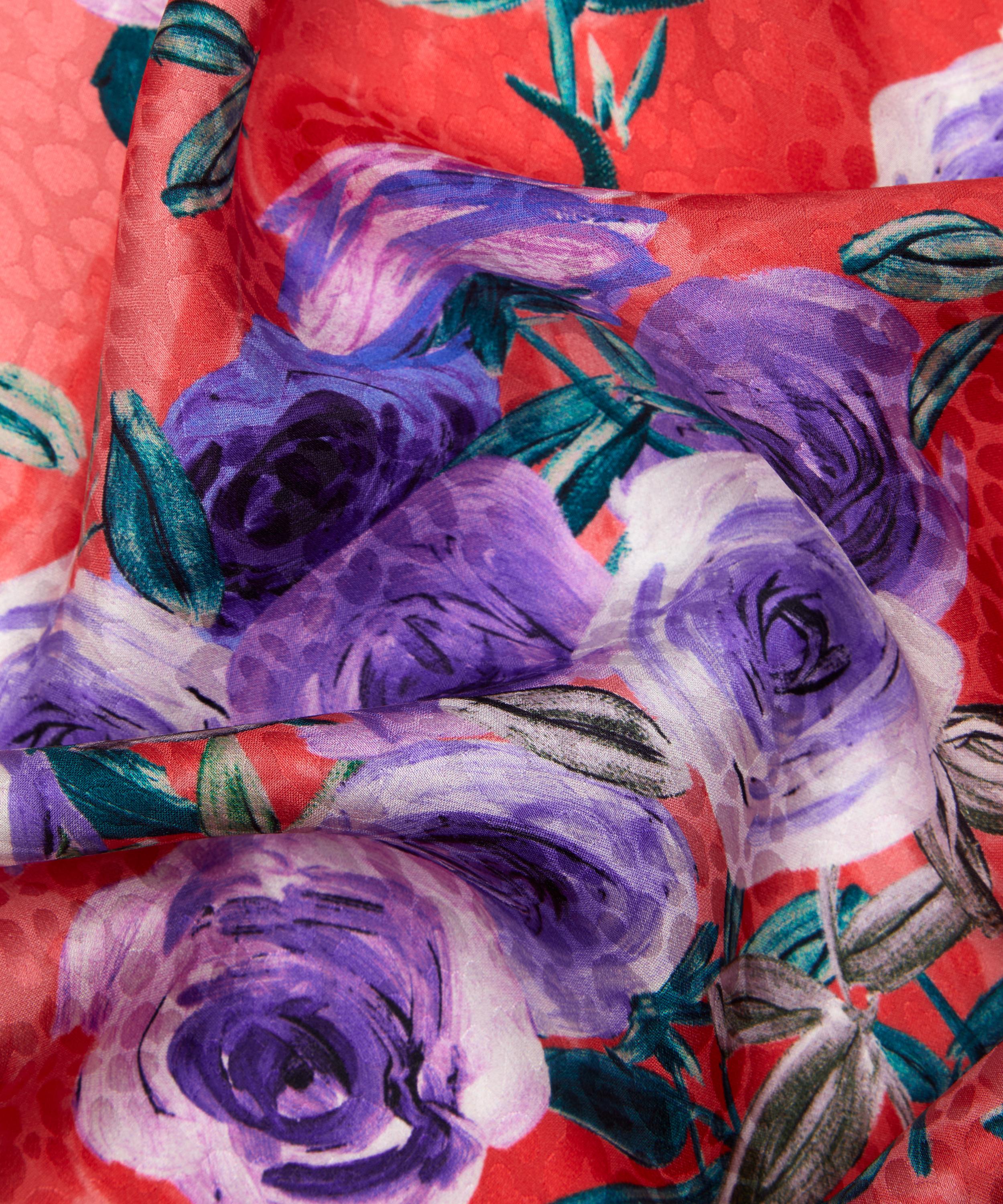 Ungaro - Flowers and White Leopard Silk Jacquard image number 3
